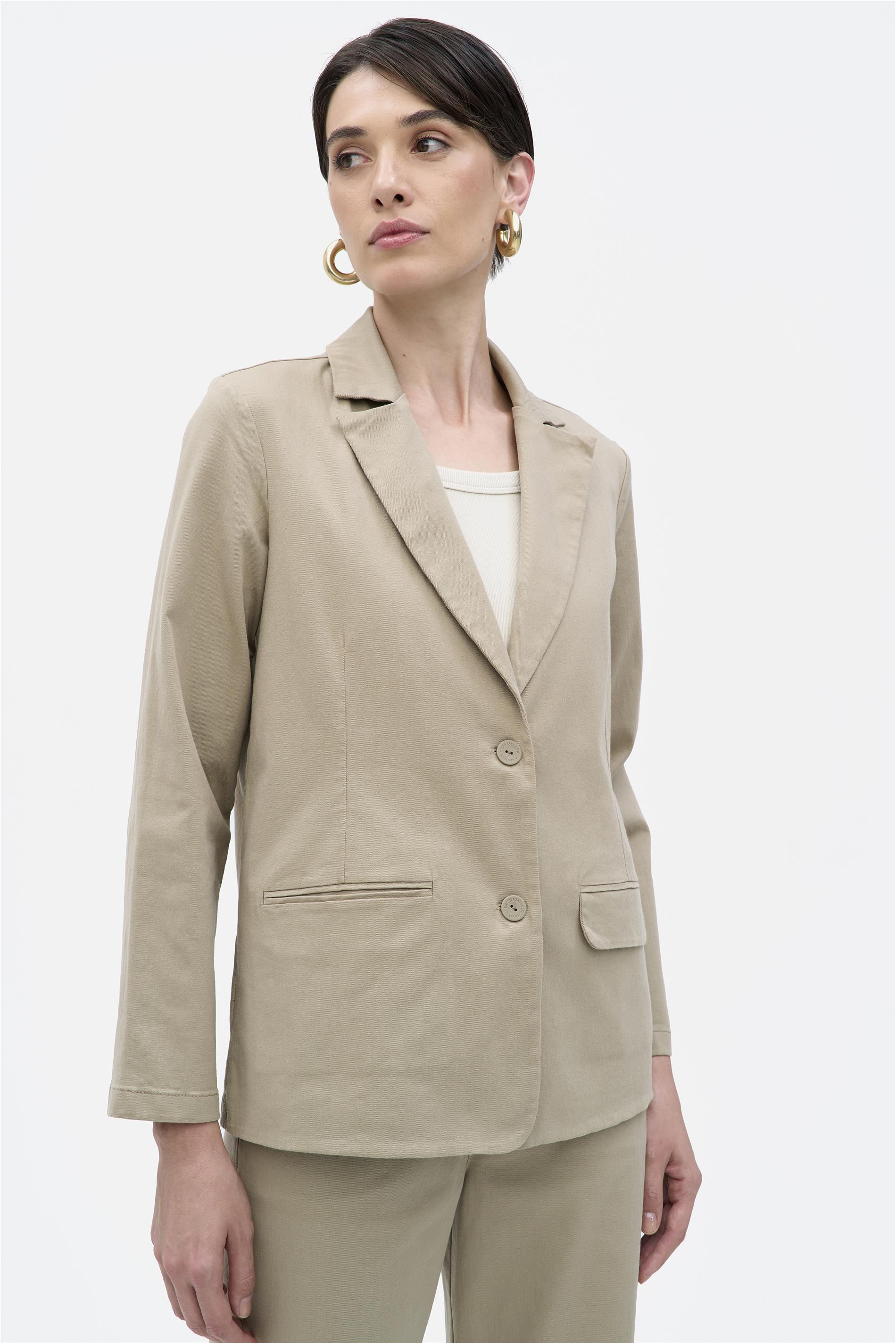 Blazer de Sarja Feminino com Elastano
