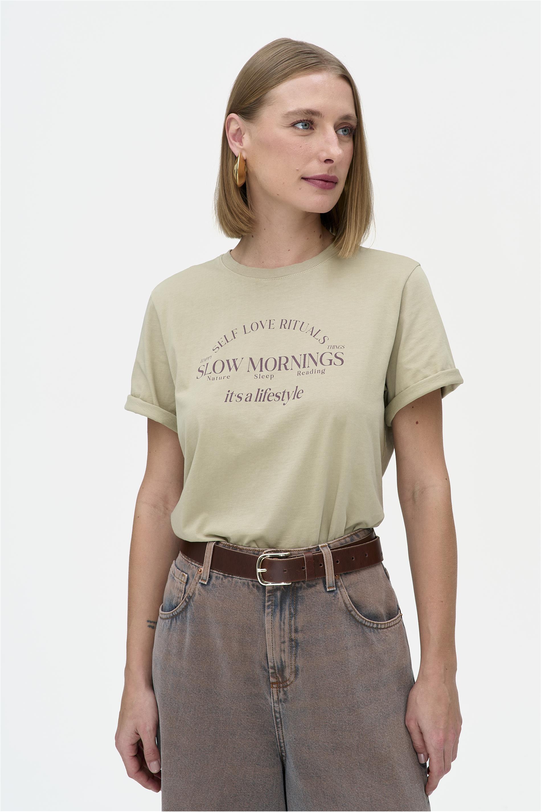 Camiseta Feminina Algodão Estampada