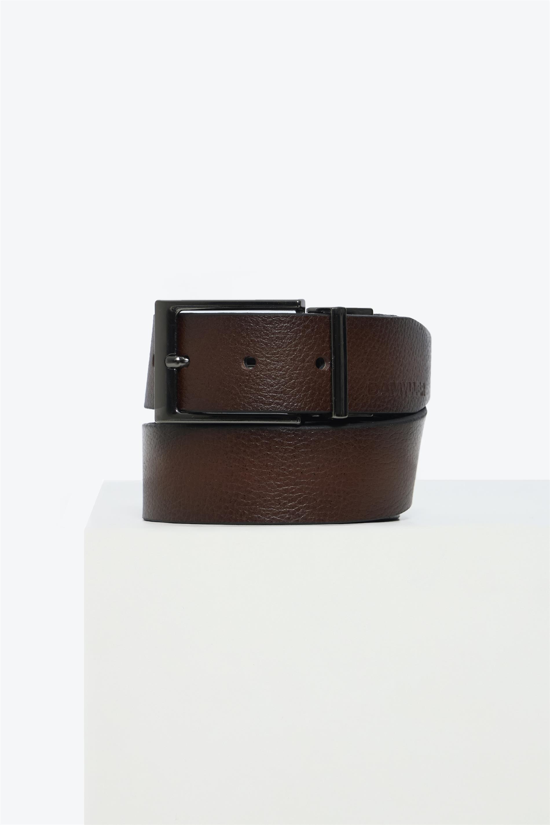 Cinto Masculino em Couro com Fivela Ônix