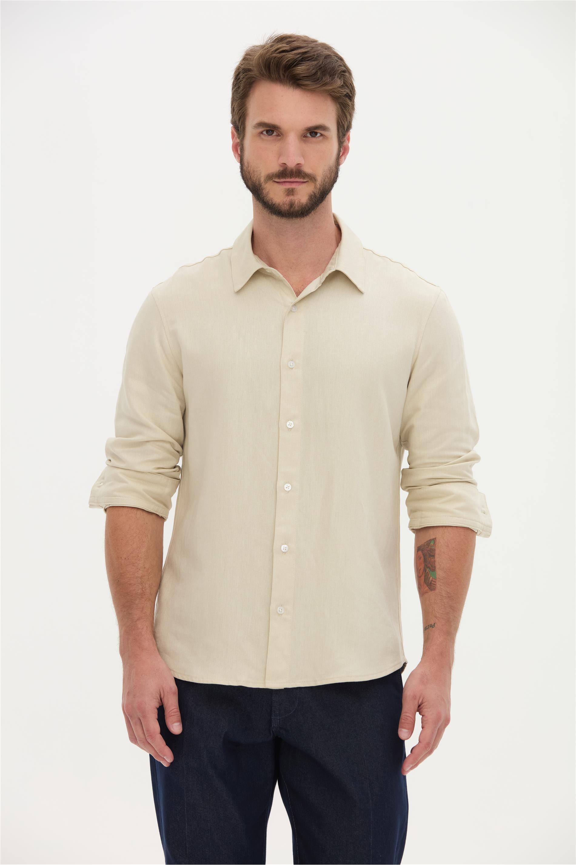 Camisa Masculina em Linho com Viscose