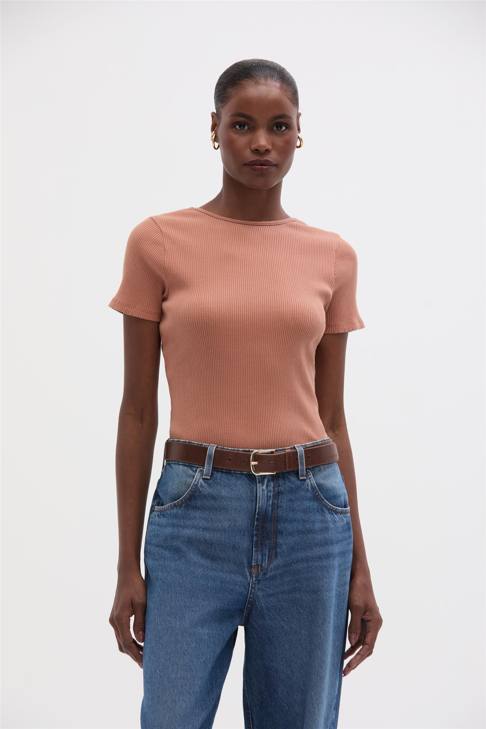 Blusa Feminina Canelada Decote Canoa
