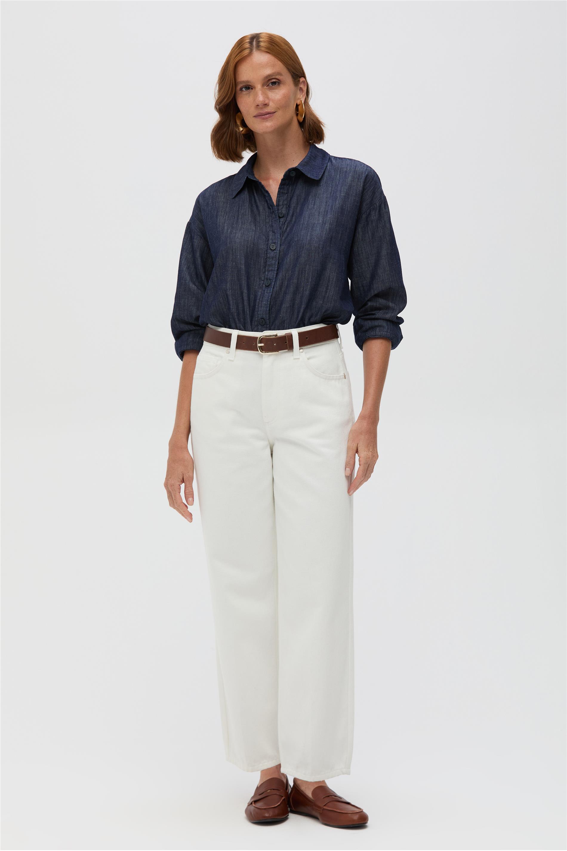 Calça Jeans Feminina Tapered Off White