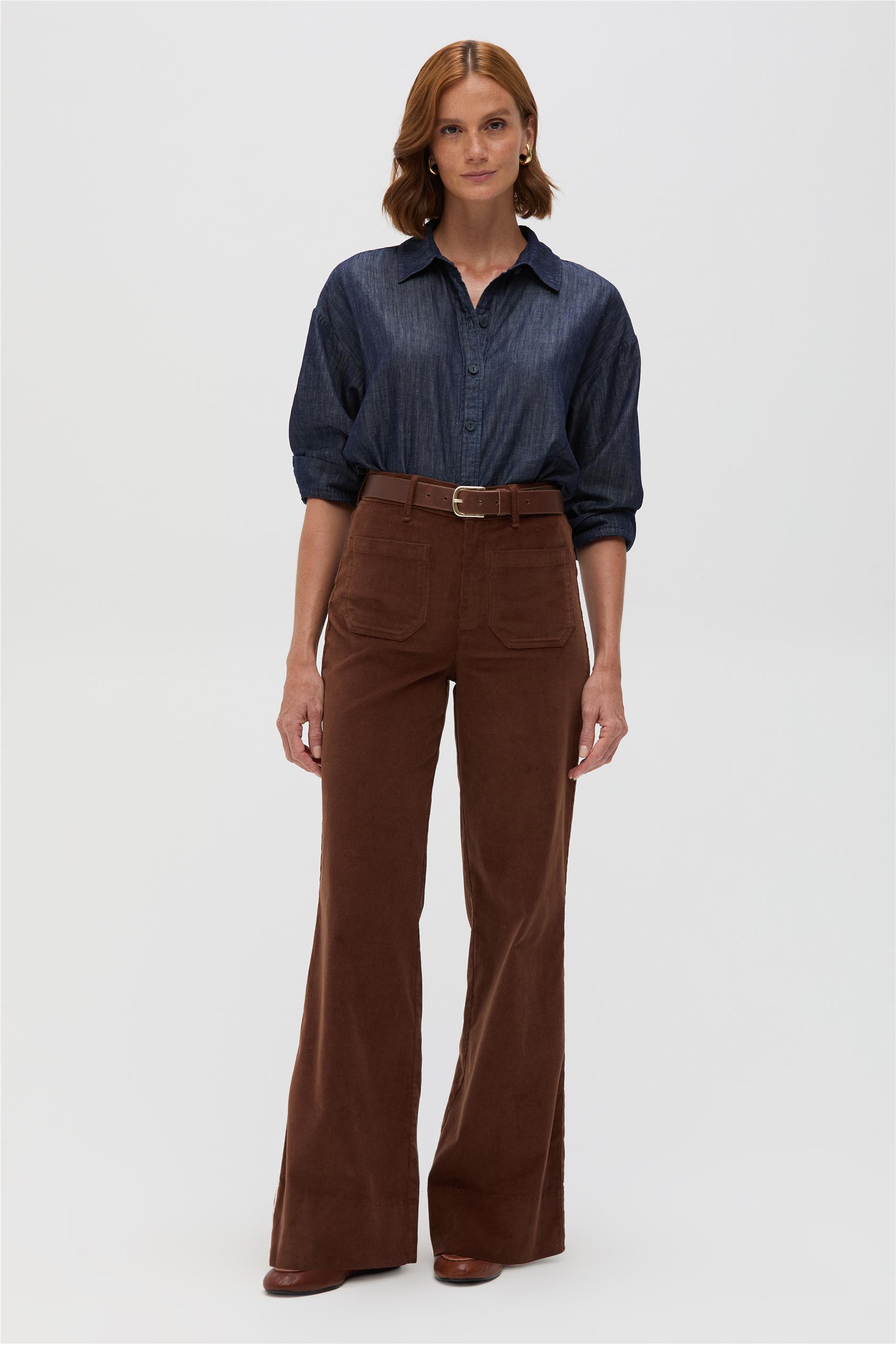 Calça Feminina New Flare Veludo Cotelê