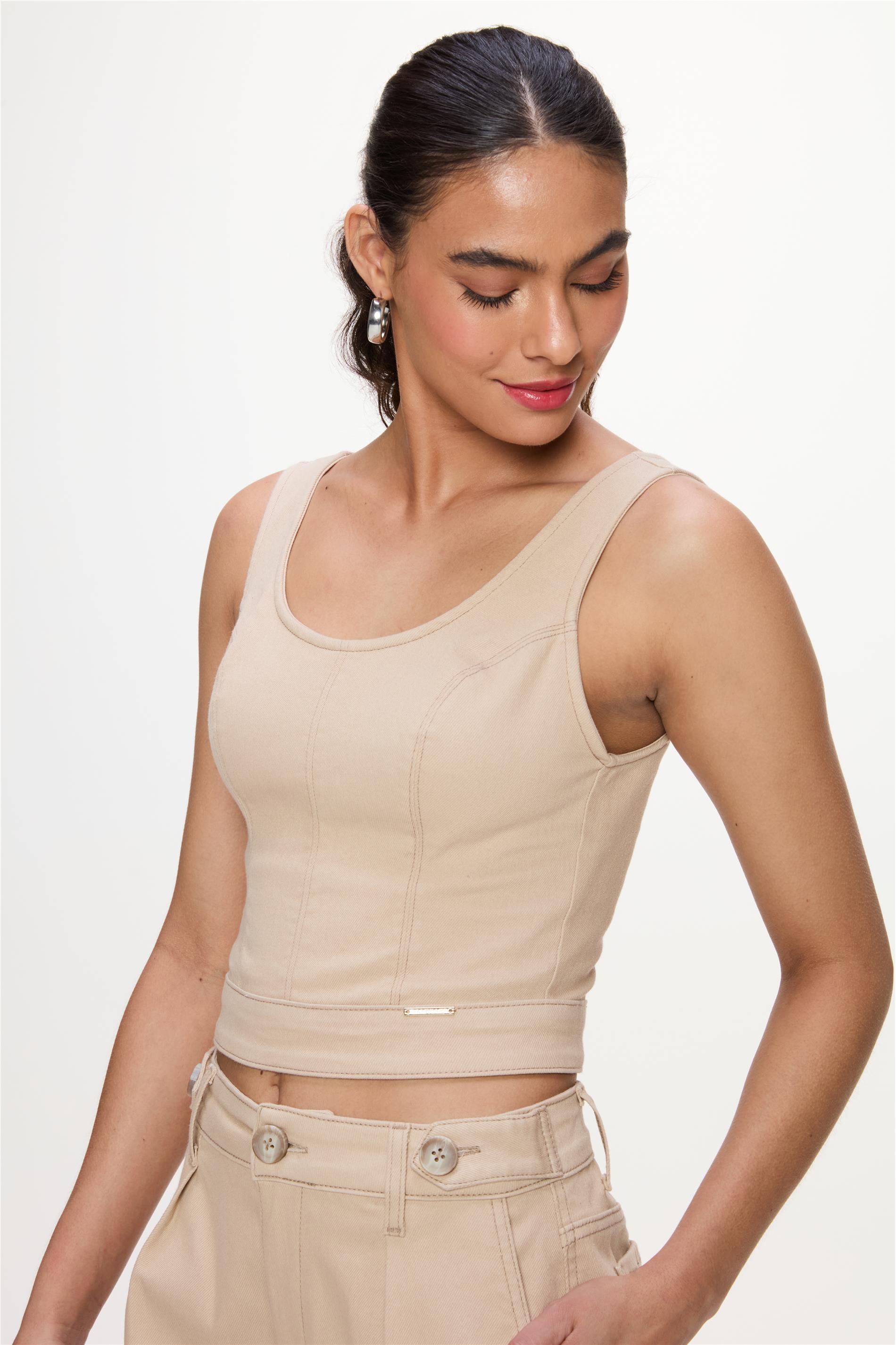 Blusa Feminina de Sarja com Lastec