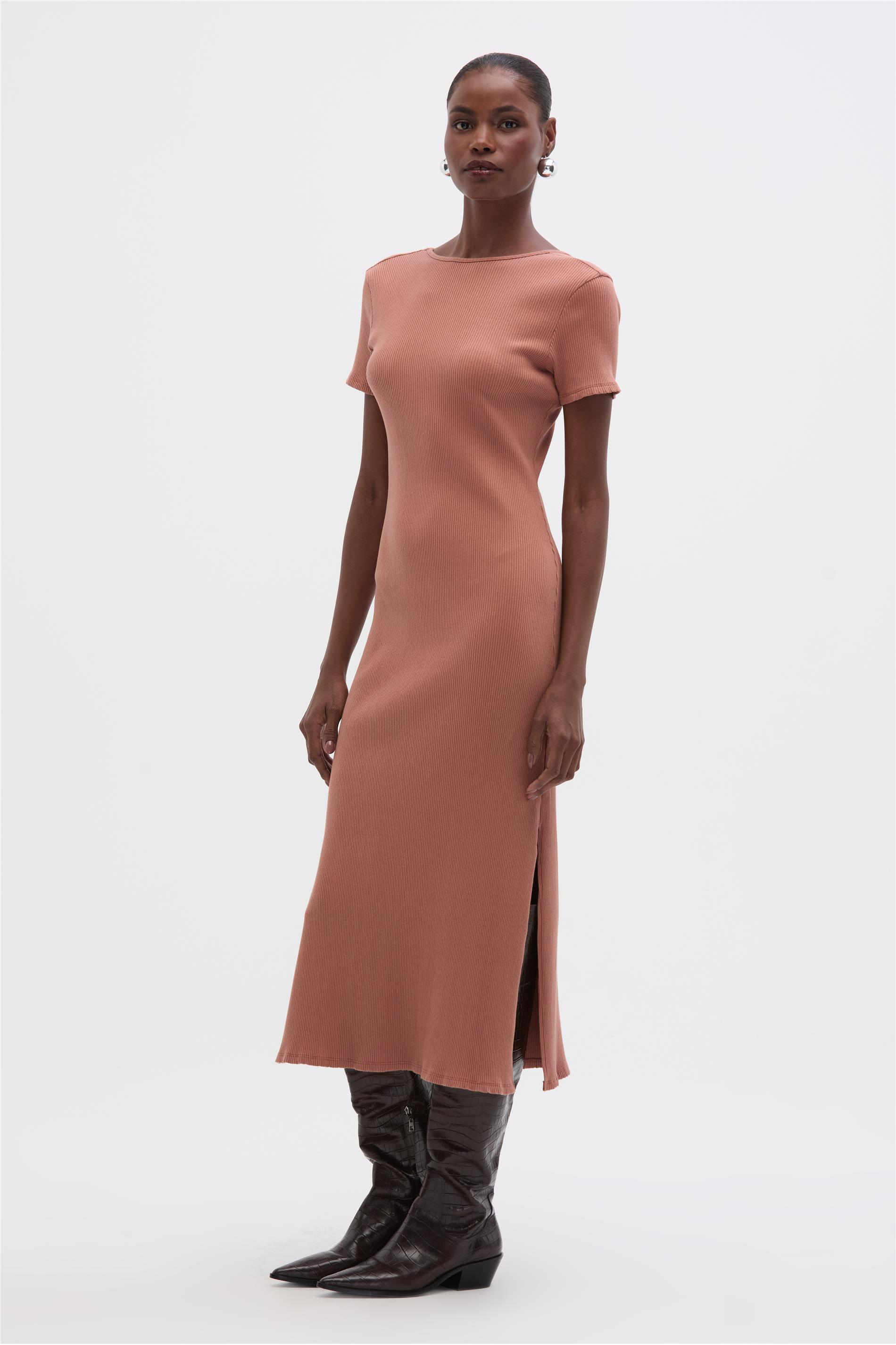 Vestido Midi Feminino Canelado