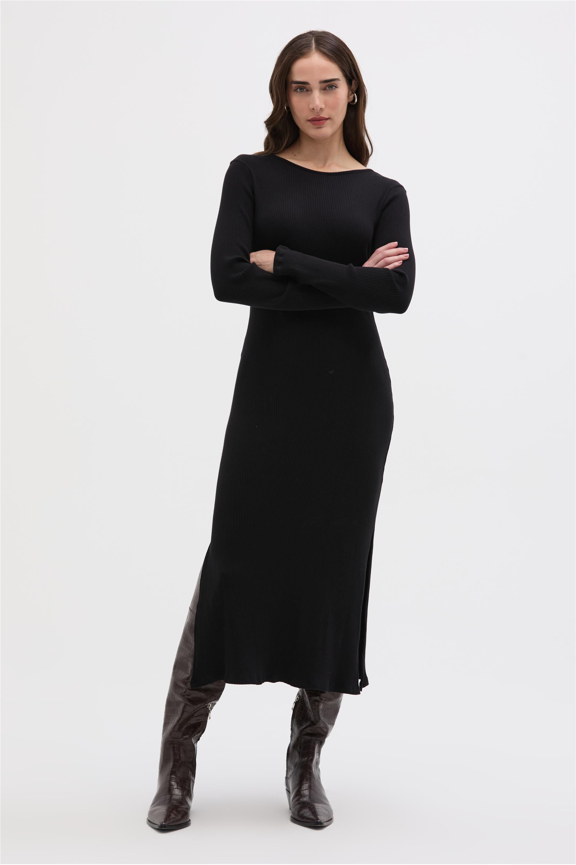 Vestido Midi Feminino com Decote Costas