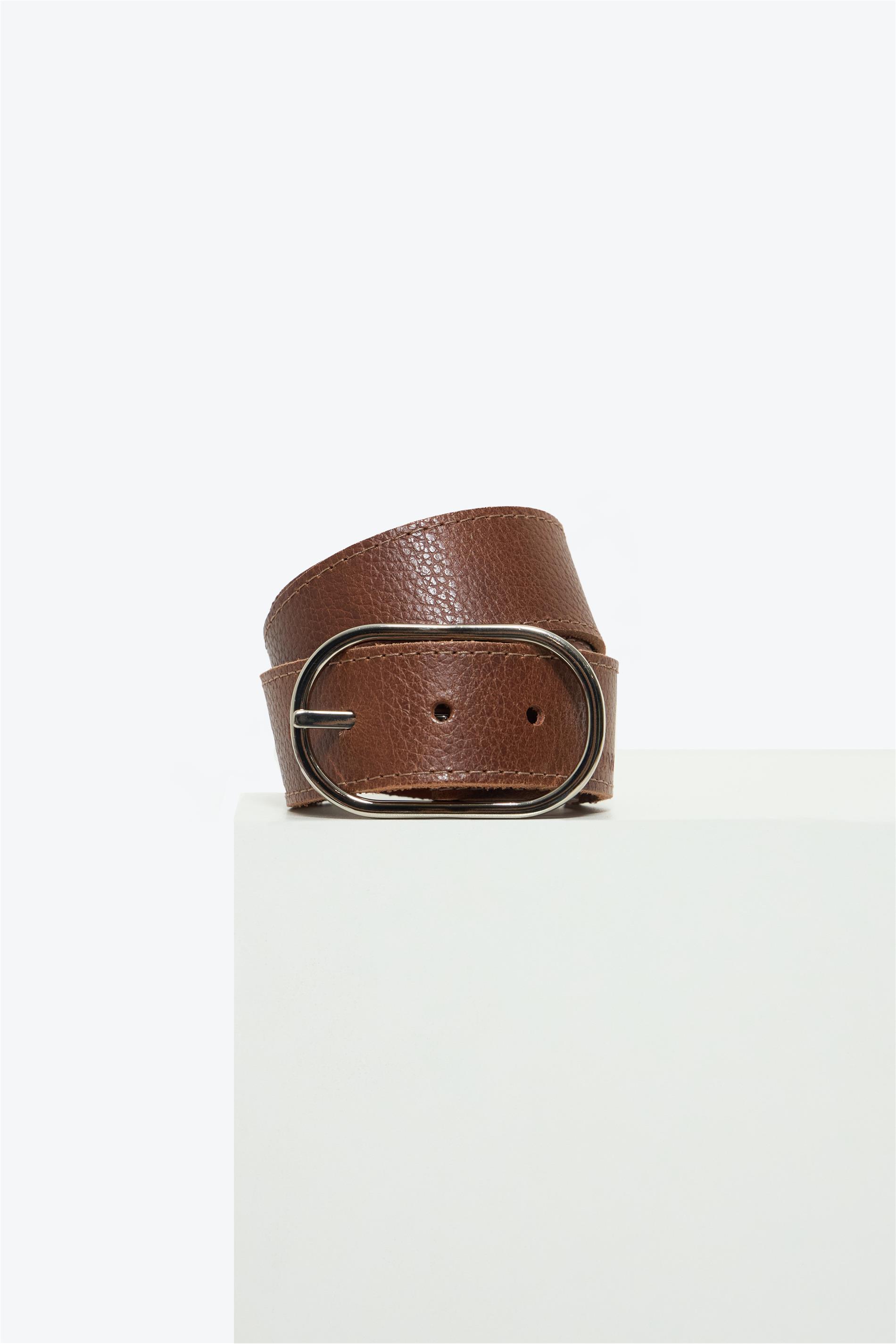 Cinto Feminino Couro com Fivela Oval