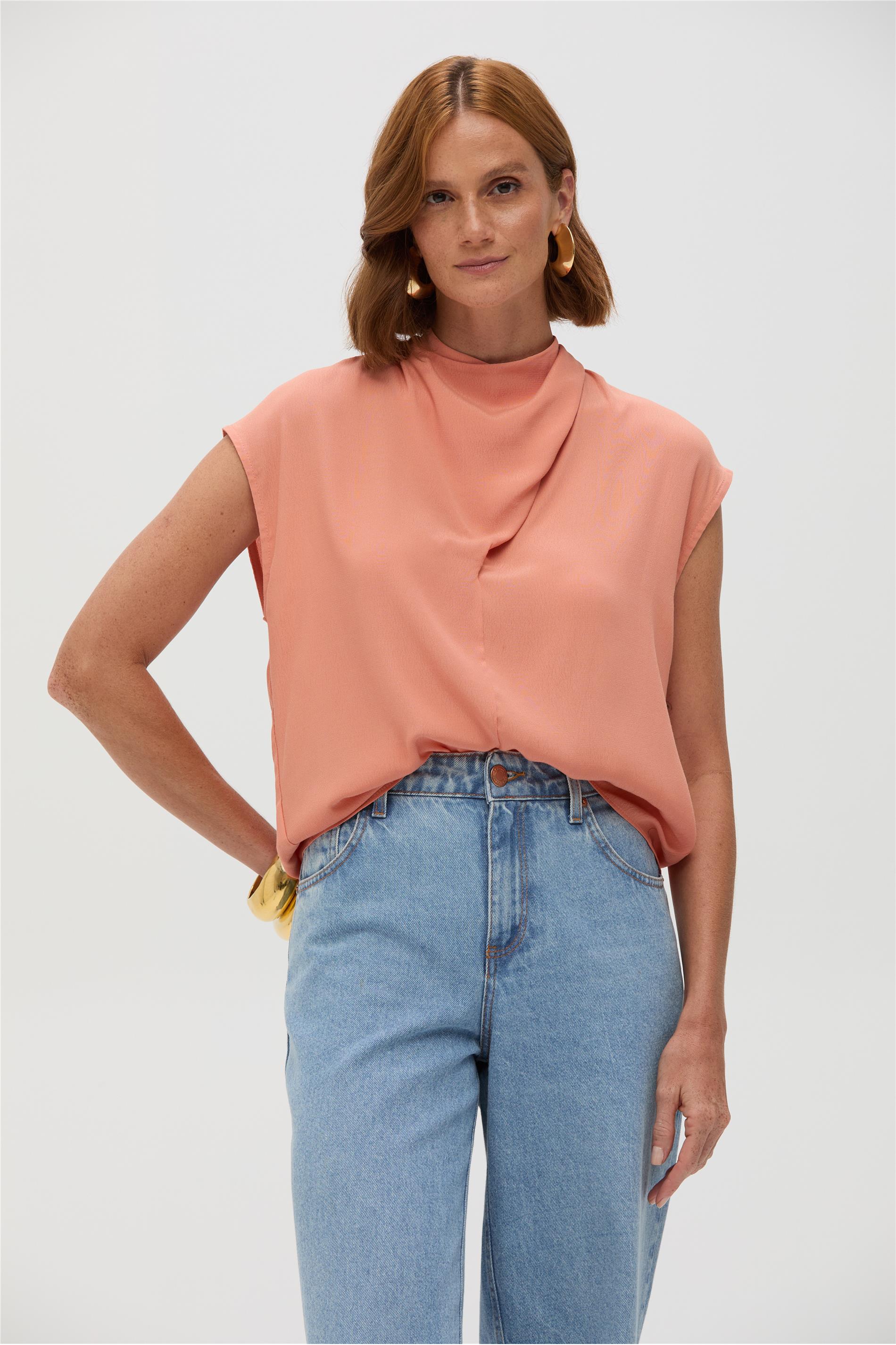 Blusa Feminina Transpassada em Viscose