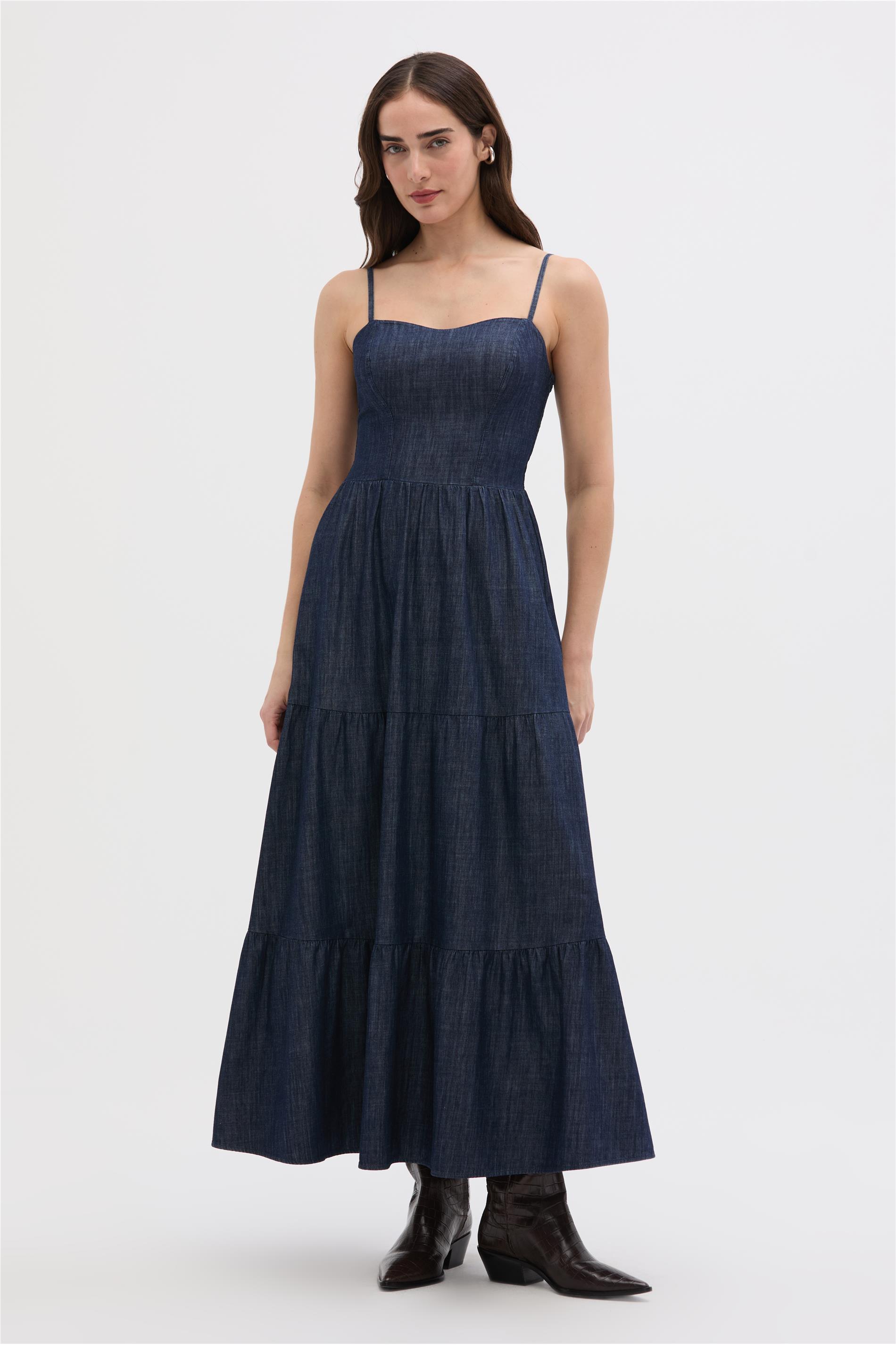 Vestido Longo Feminino Jeans Leve