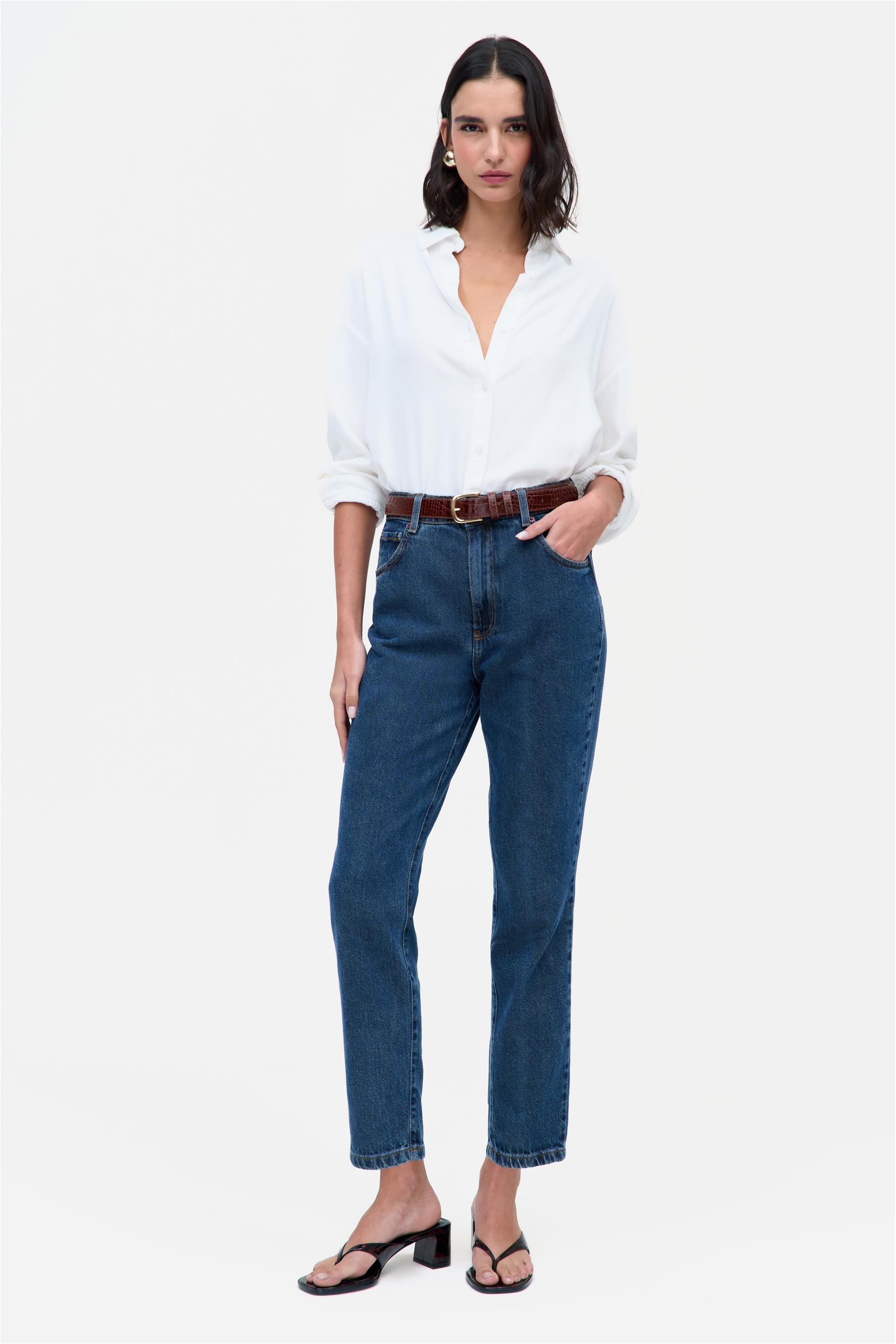 Calça Jeans Mom G5 Cropped Dirty