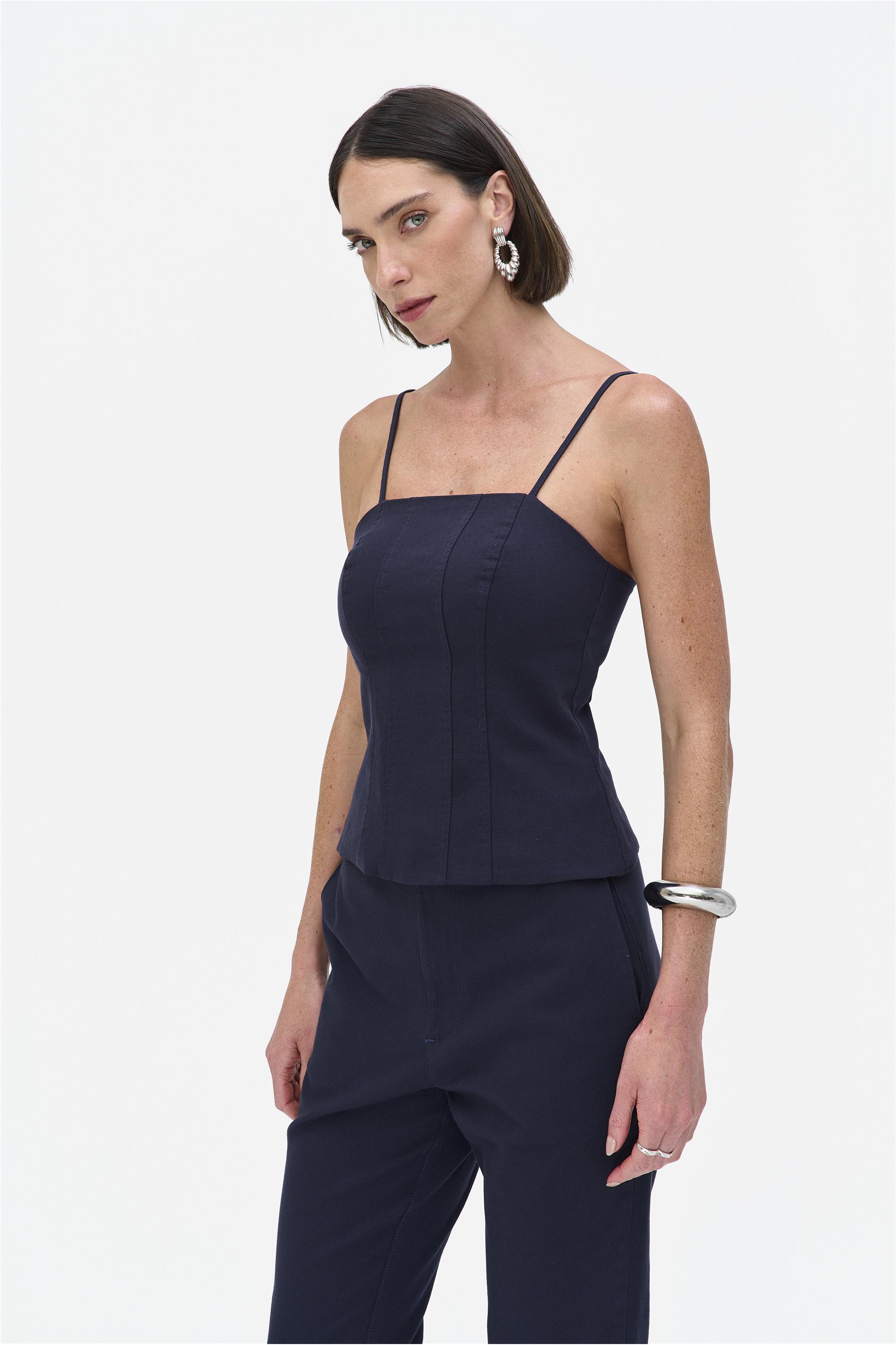 Blusa Corset com Forro e Zíper