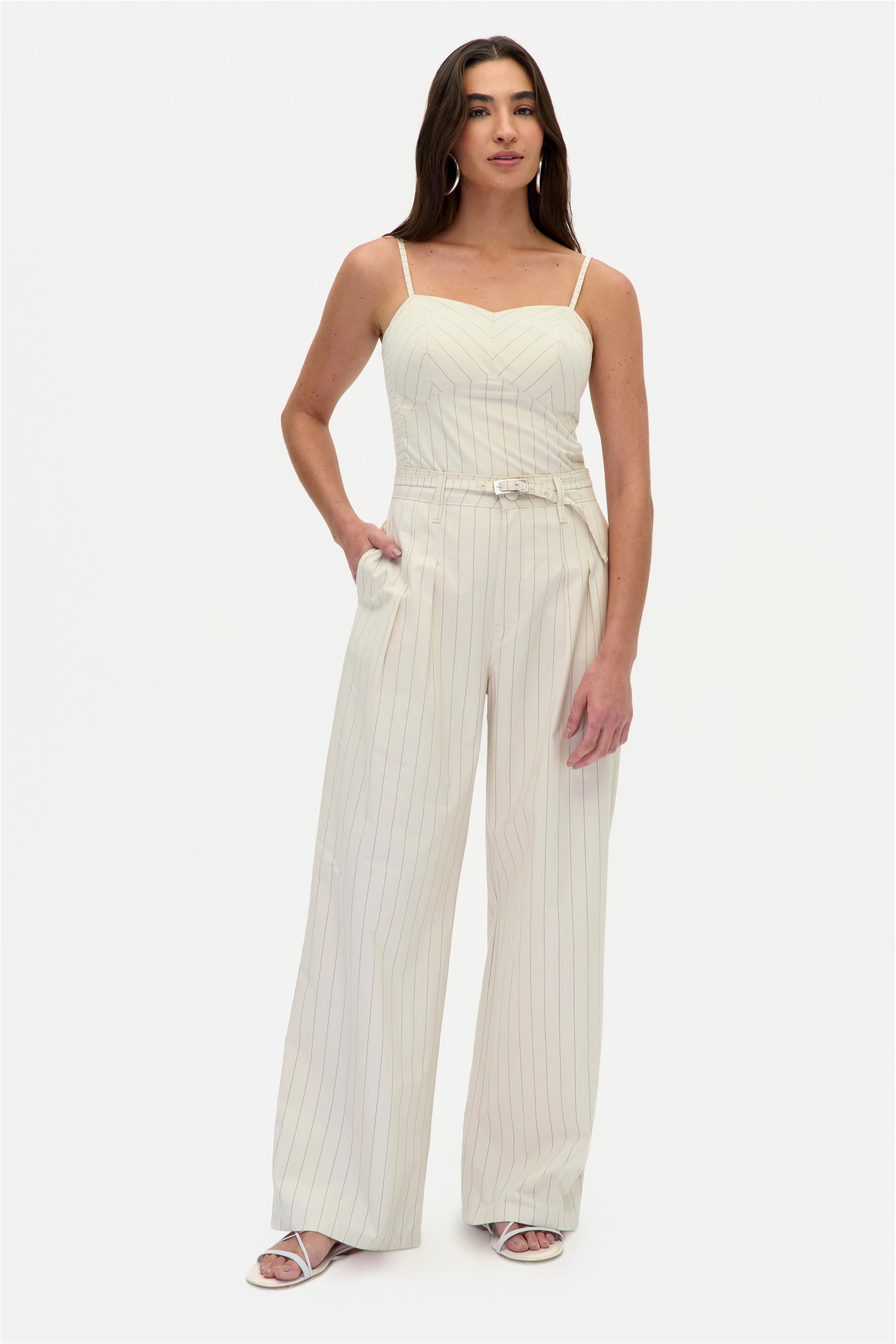 Calça Feminina Reta G5 C1 Cinto Fino