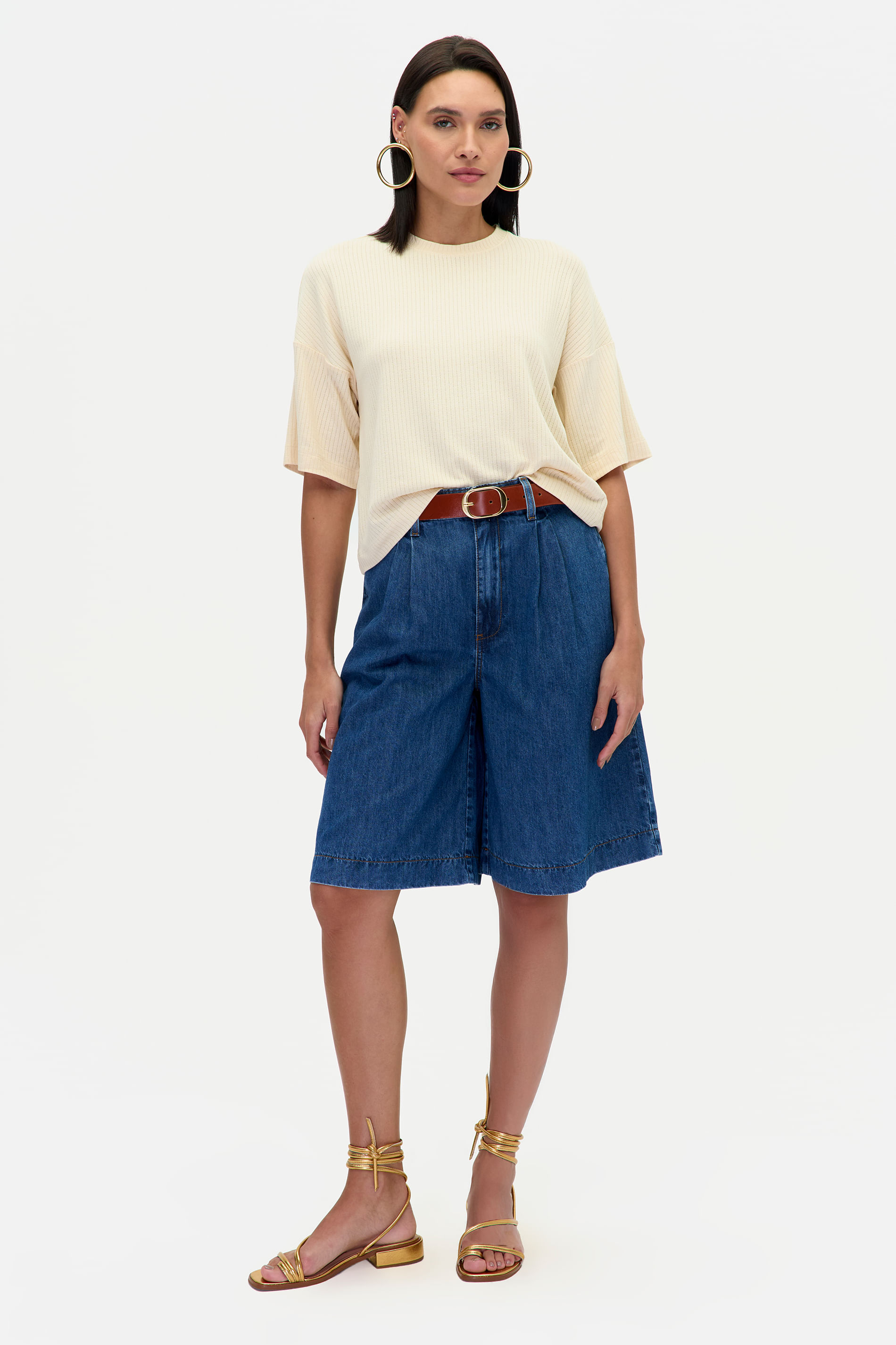 Bermuda Jeans Solta G5 C30 Ampla