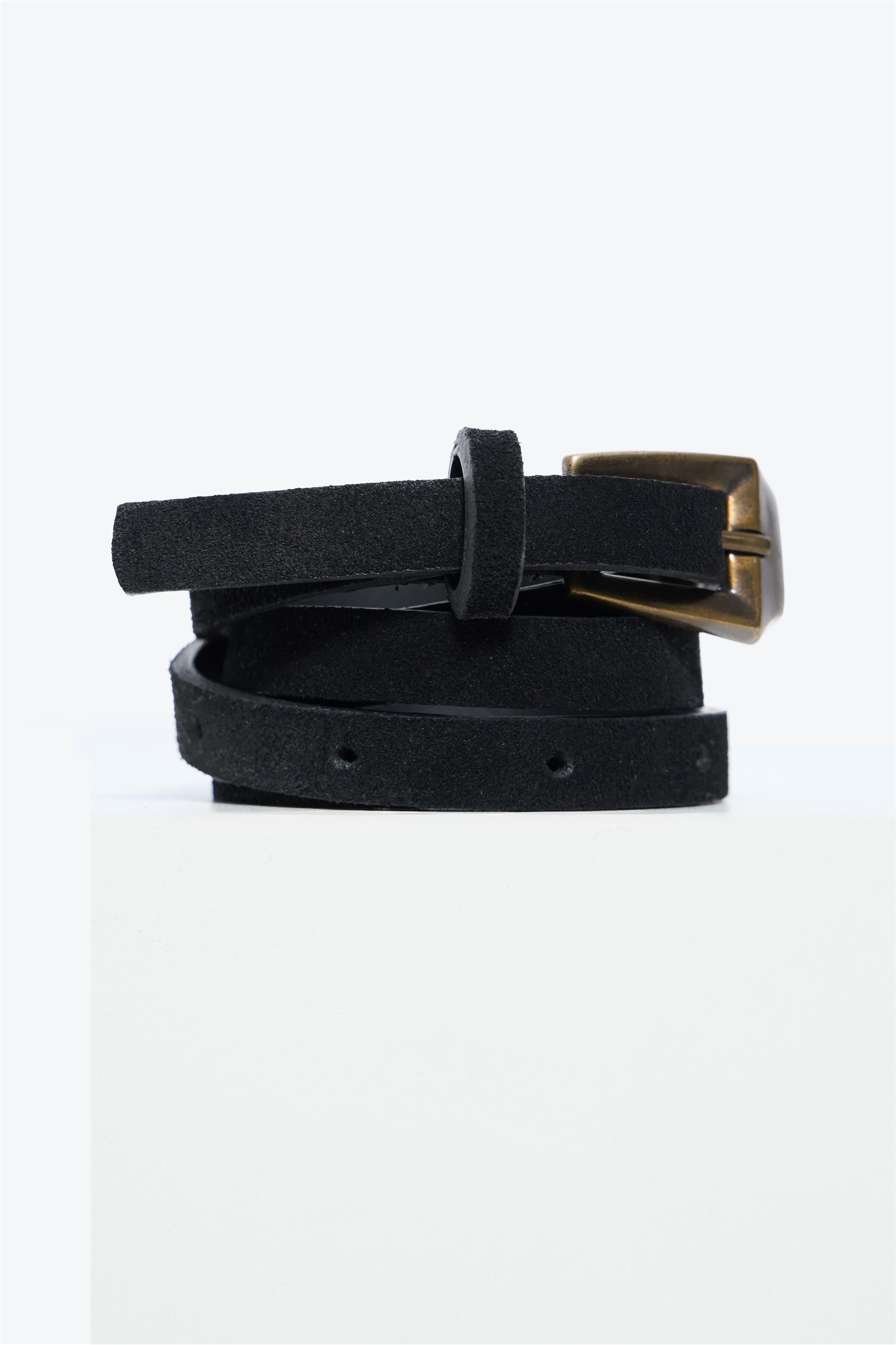 Cinto Feminino Camurça com Fivela Metal