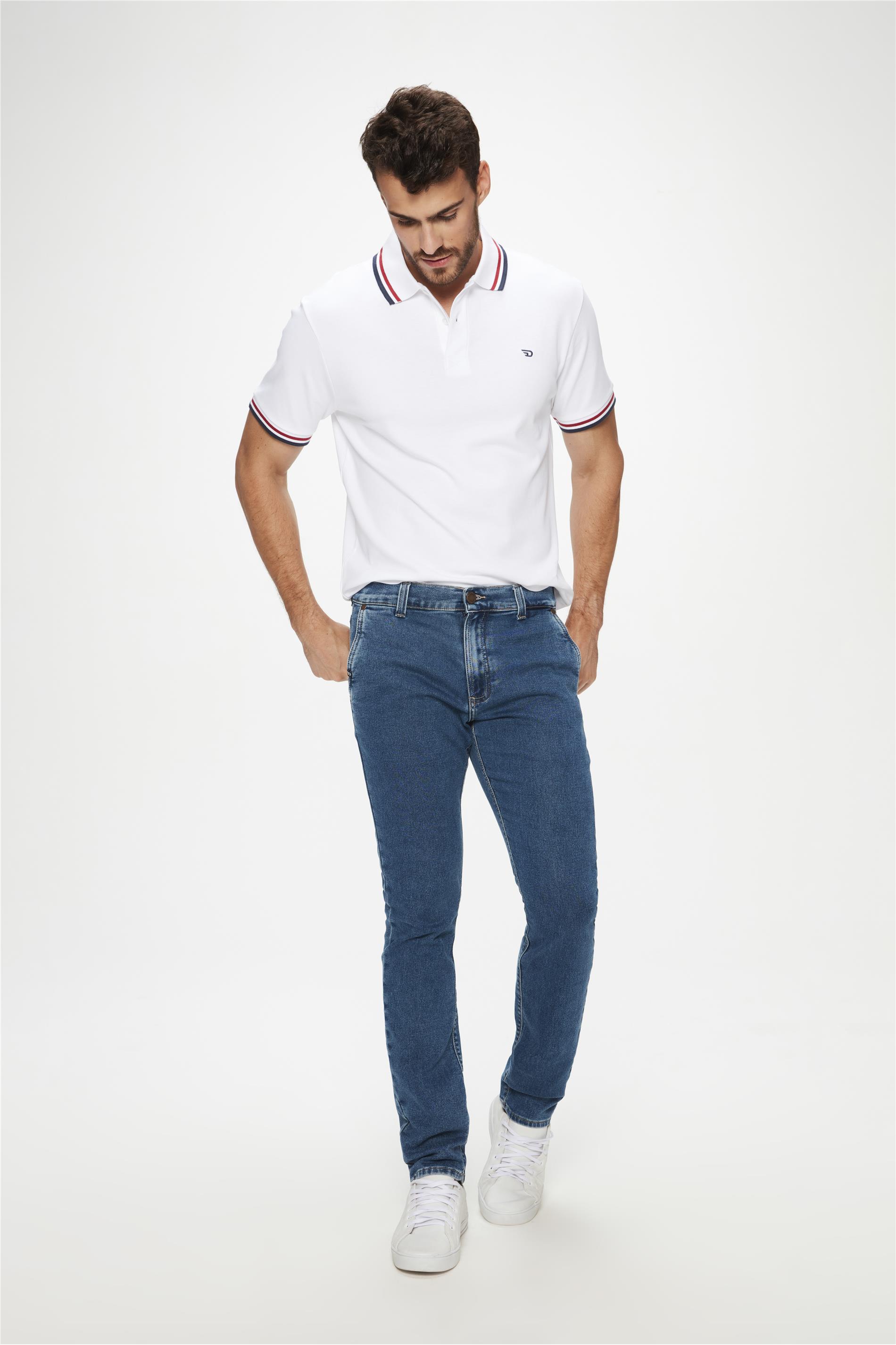 Calça Jeans Skinny Bolso Faca Masculina