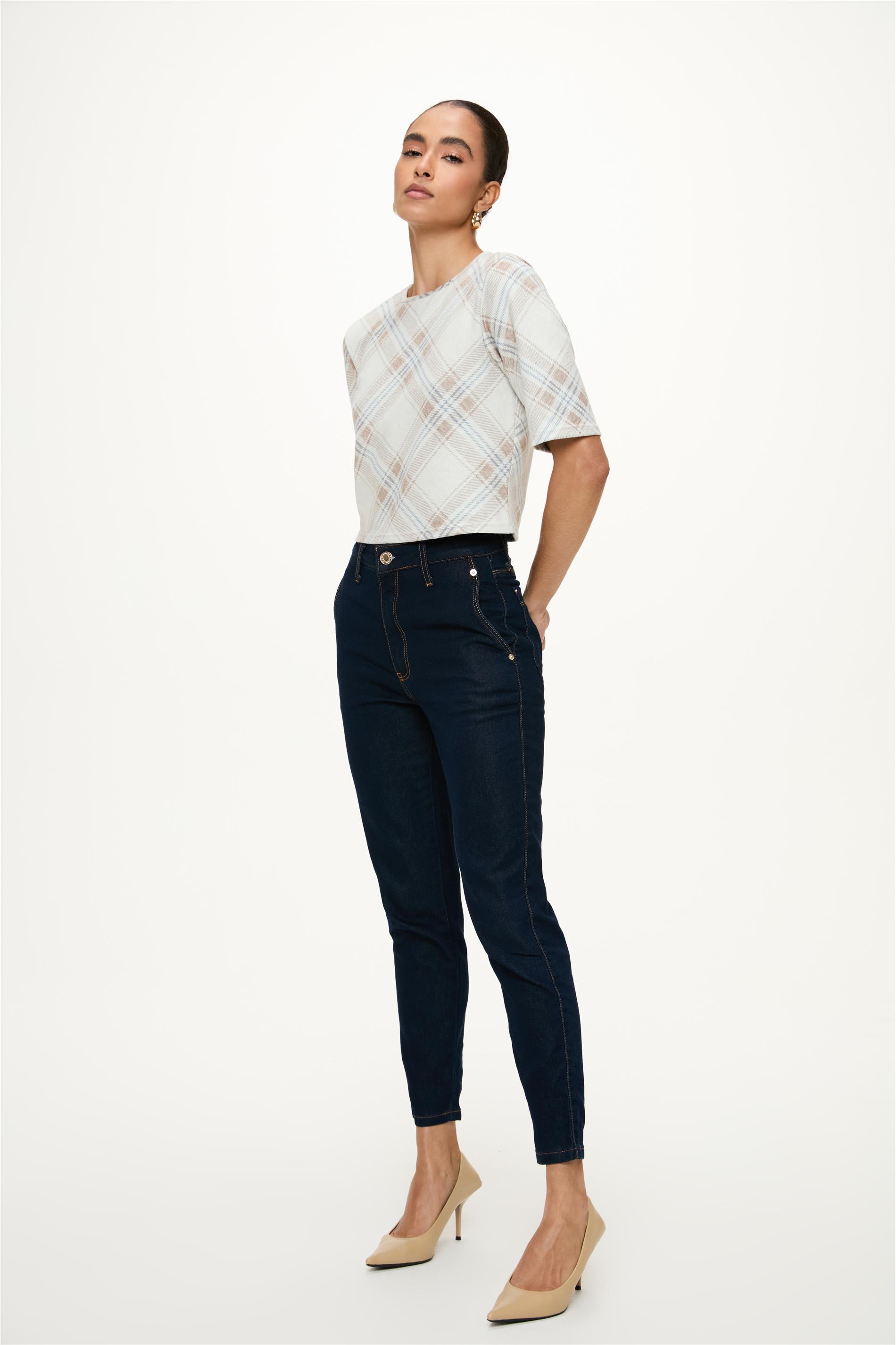 Calça Jeans Escuro Slim Move Denim