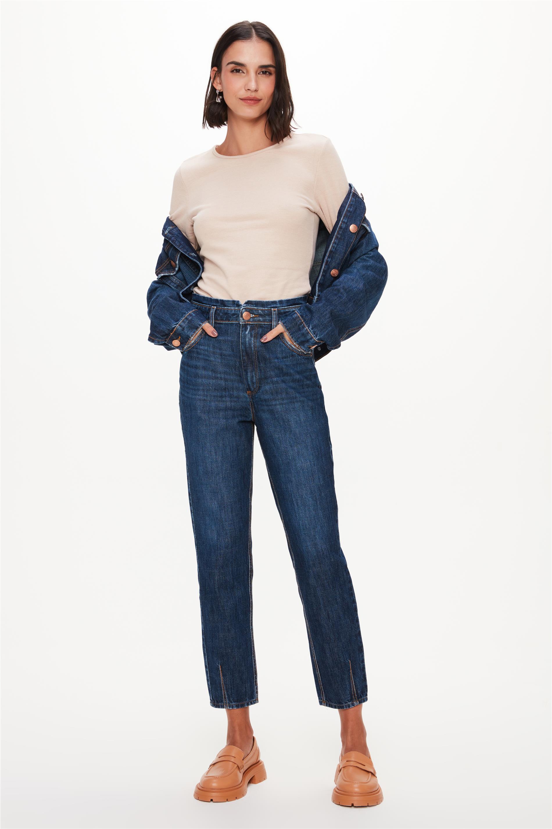 Calça Jeans Clochard Feminina Cropped