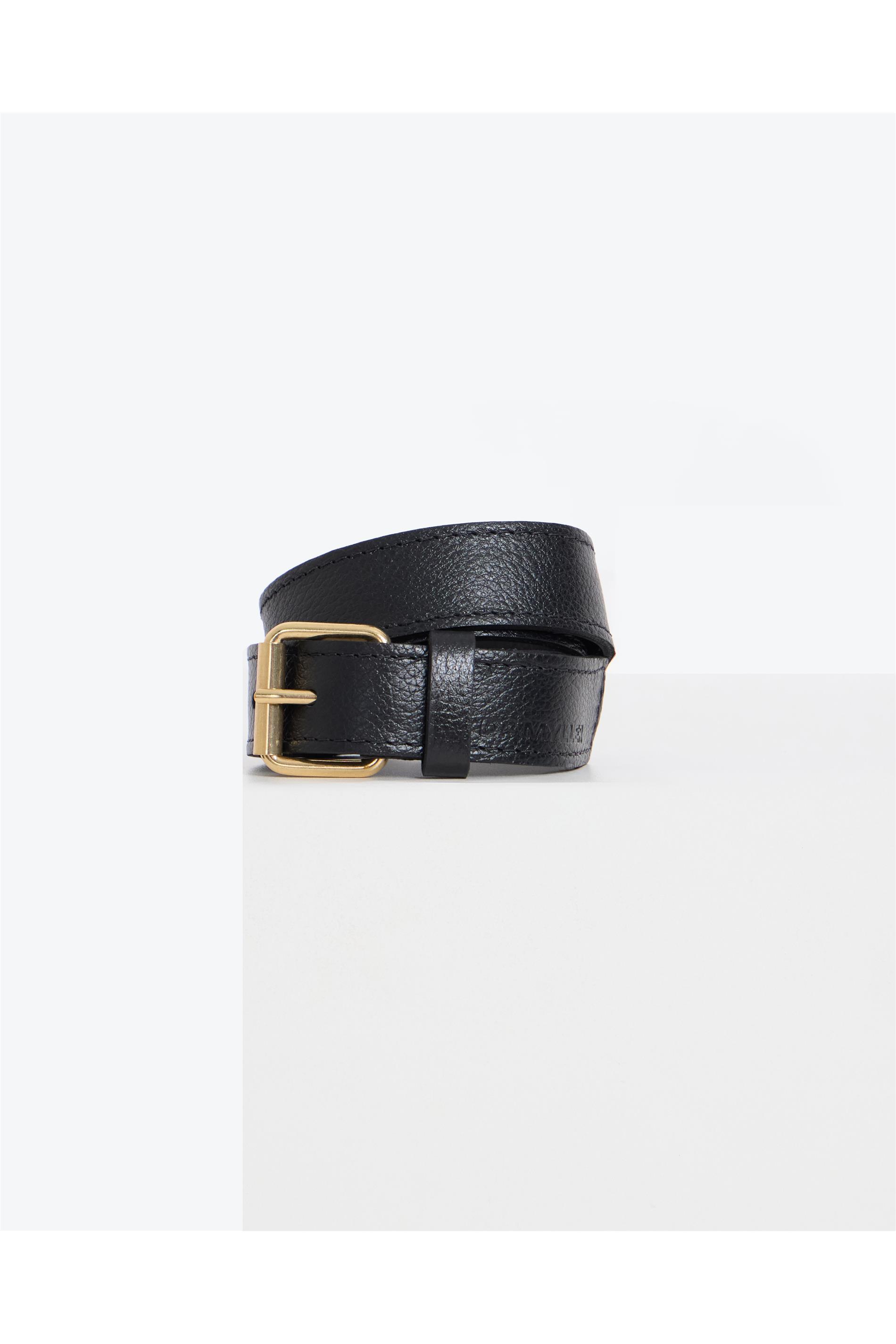 Cinto Feminino Couro com Fivela Dourada