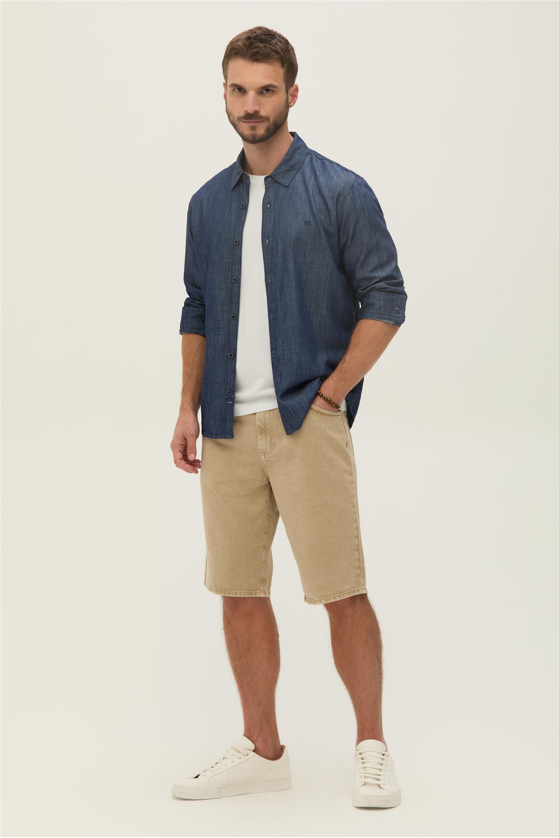 Bermuda Masculina Reta G3 C3 Algodão