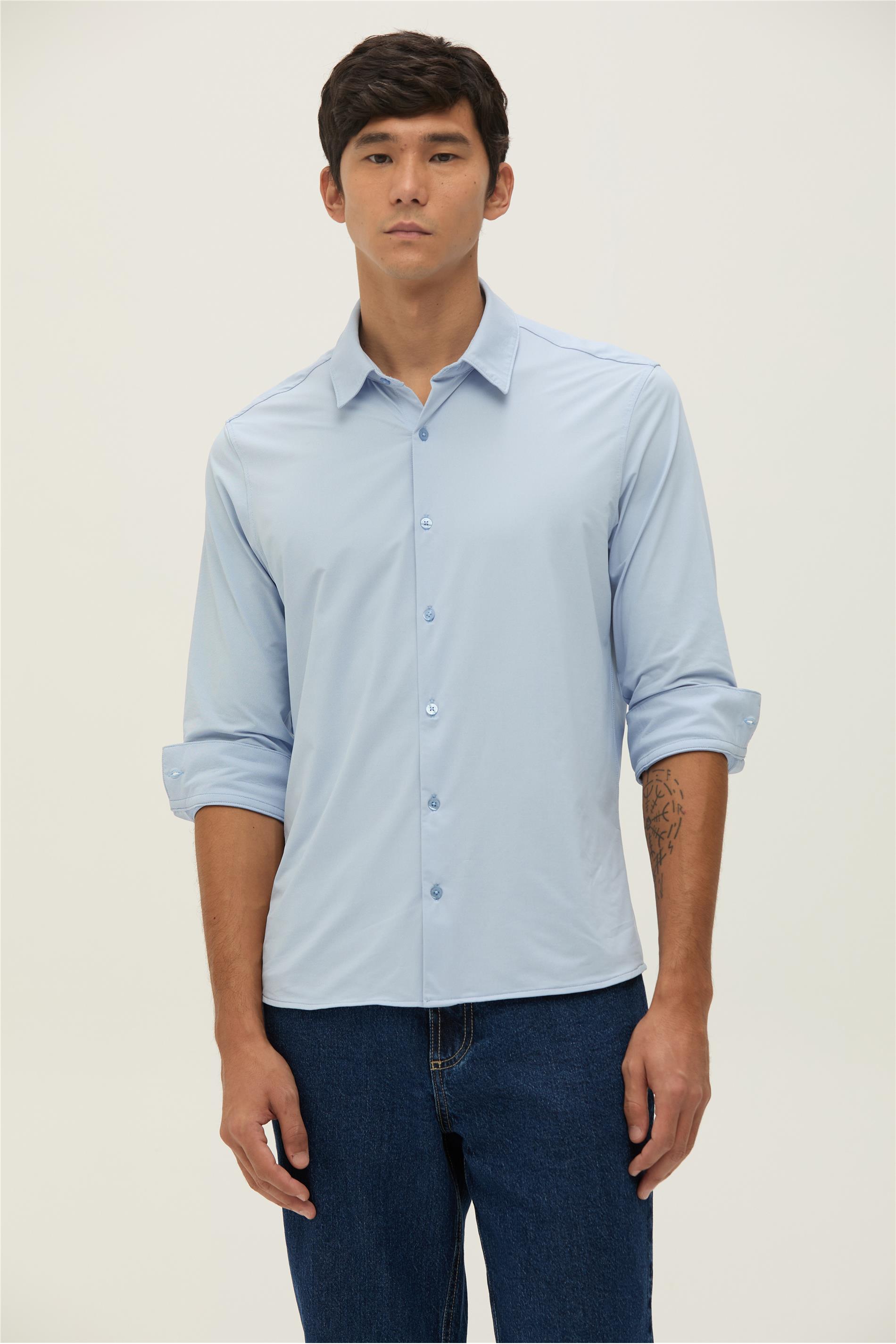 Camisa Masculina Manga Longa Poliamida