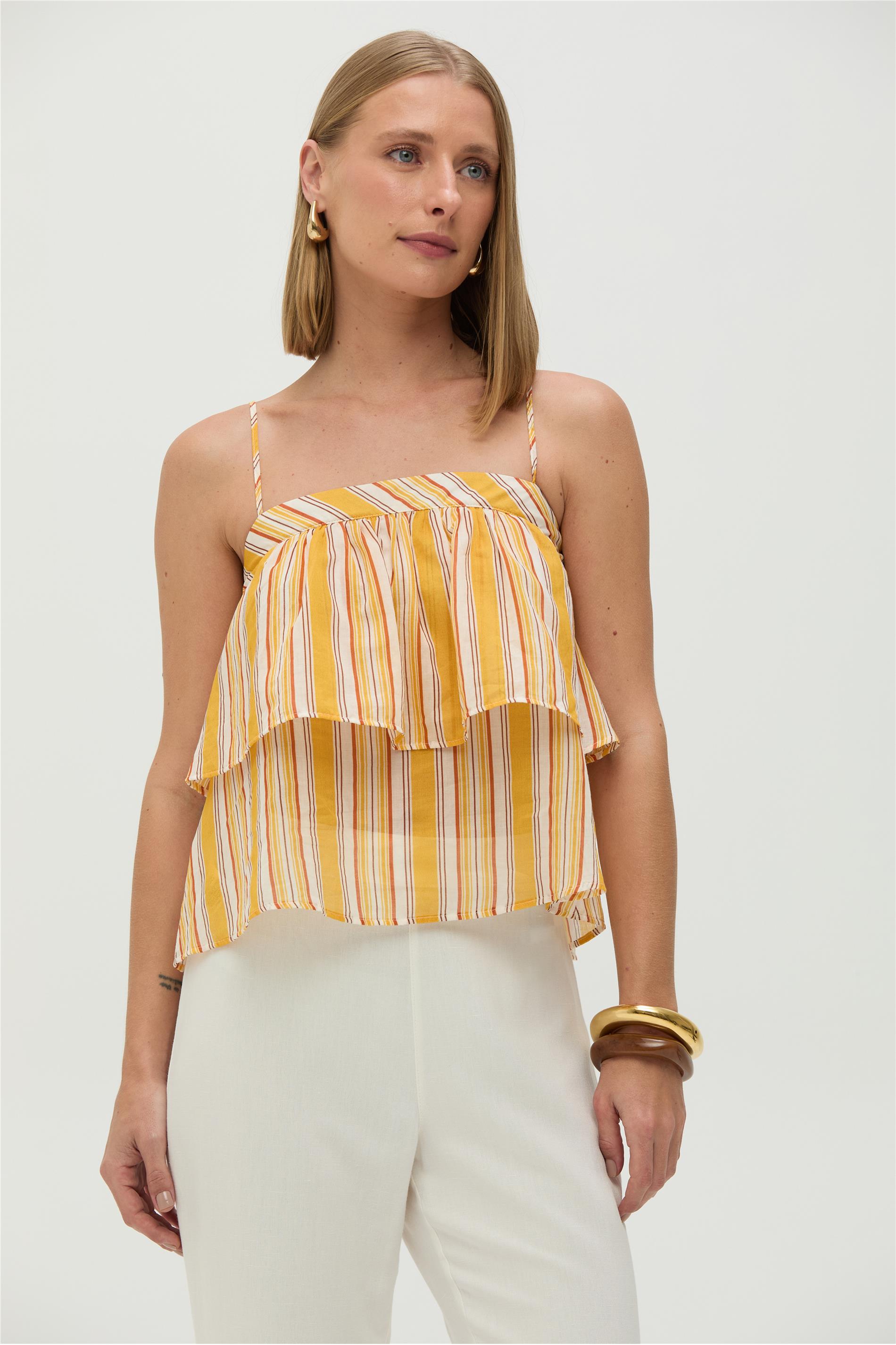 Blusa Feminina de Alça em Voil