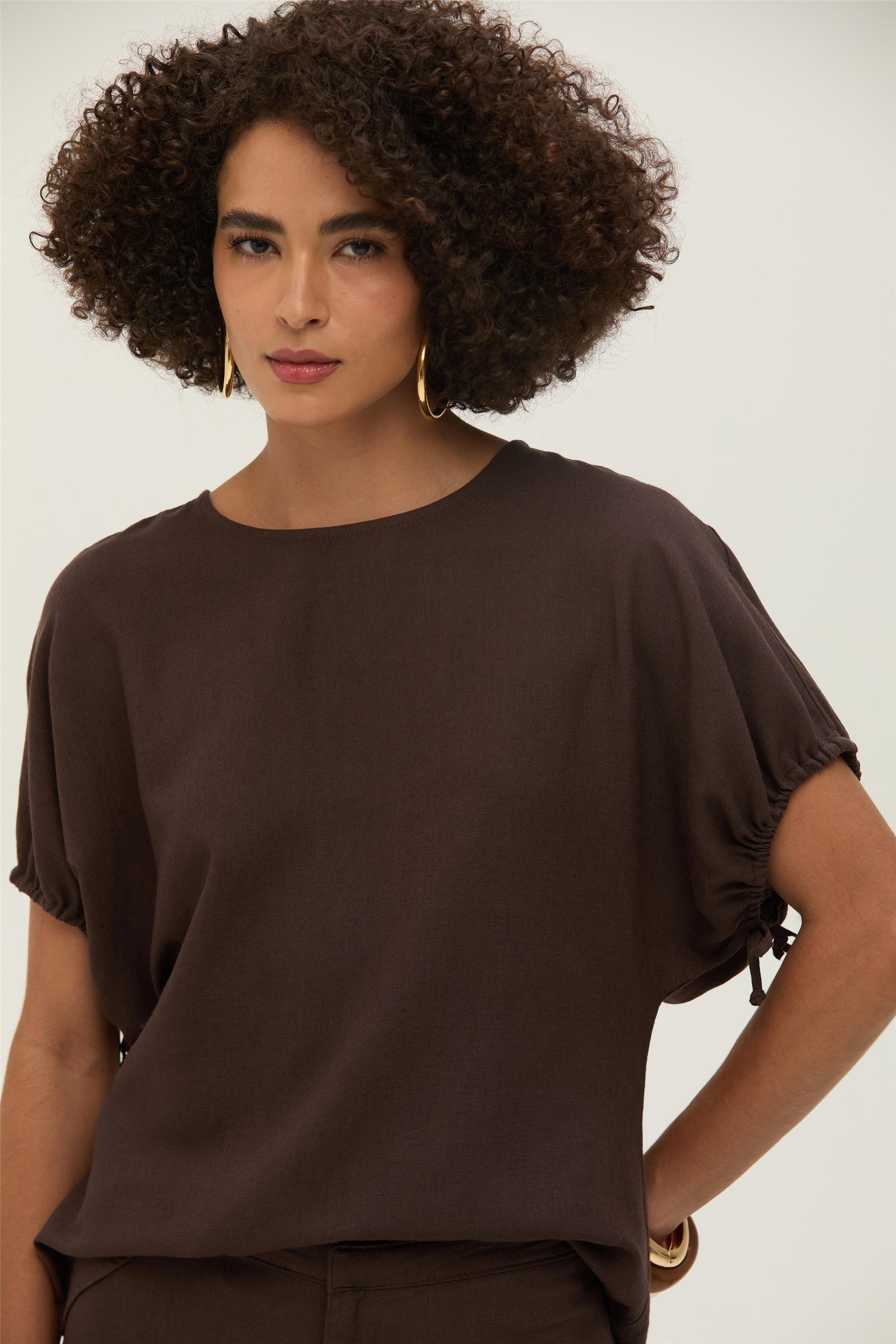 Blusa Feminina Linho e Viscose