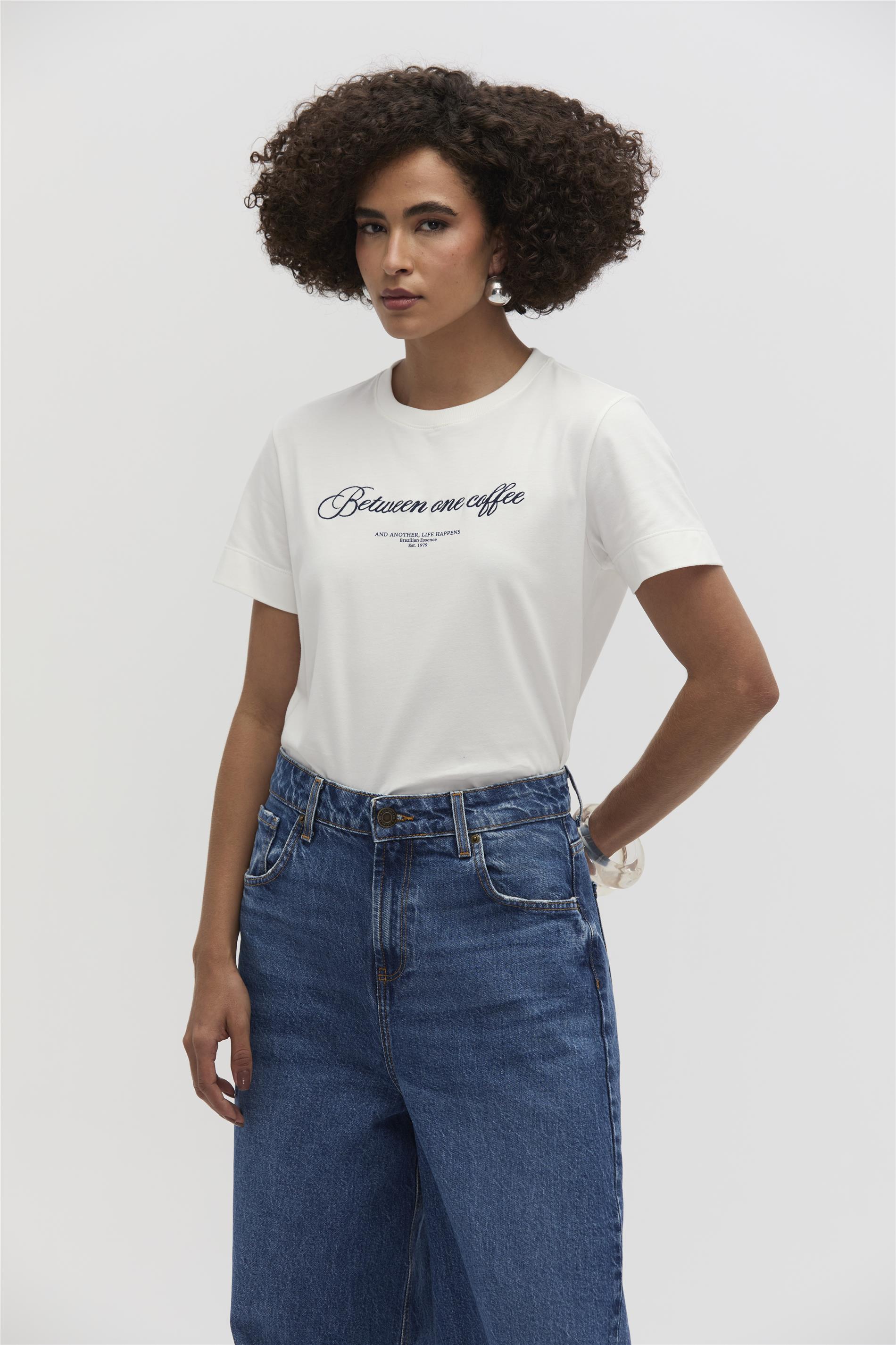 Camiseta Feminina Algodão com Elastano