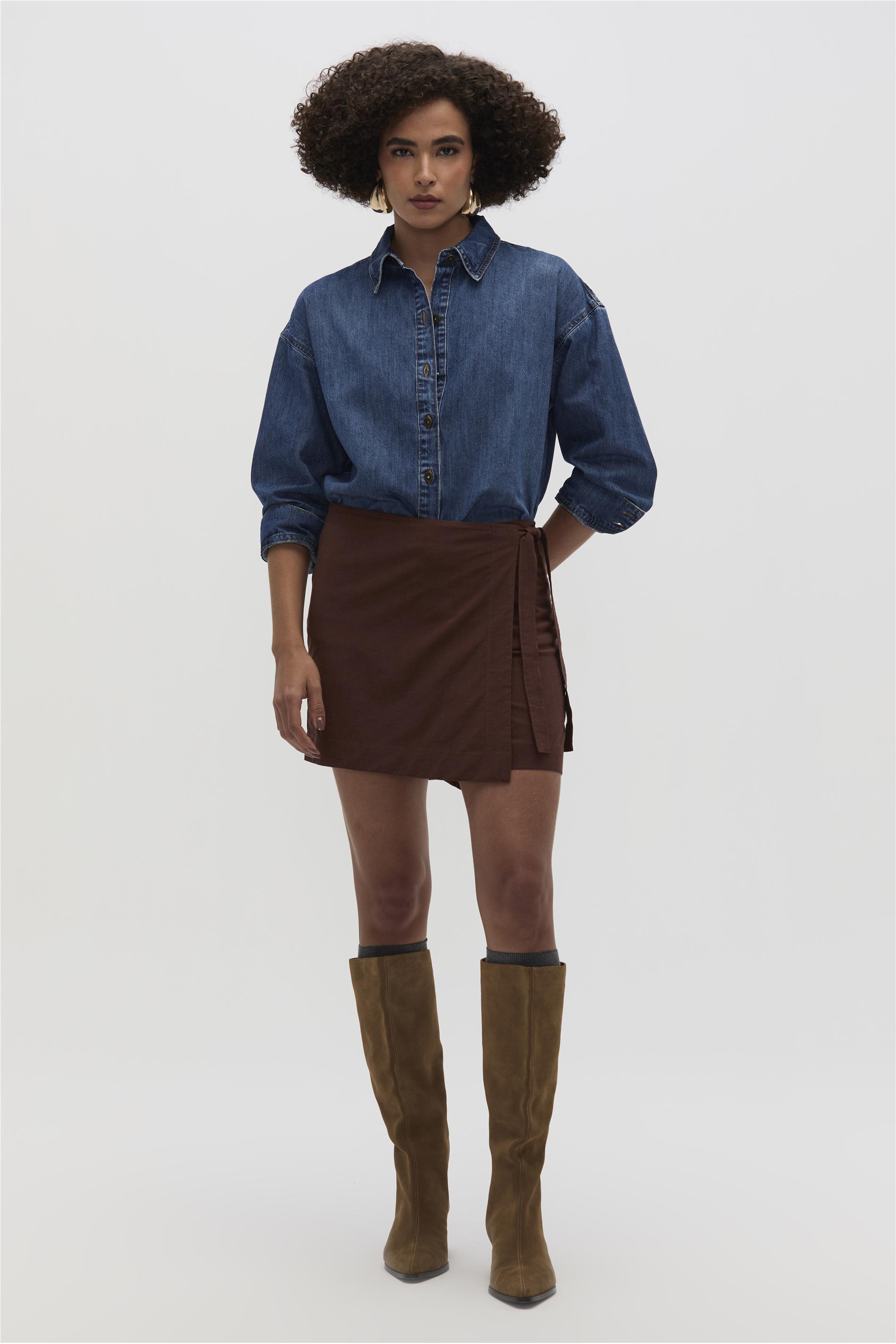 Short Saia Feminino G5 com Amarração