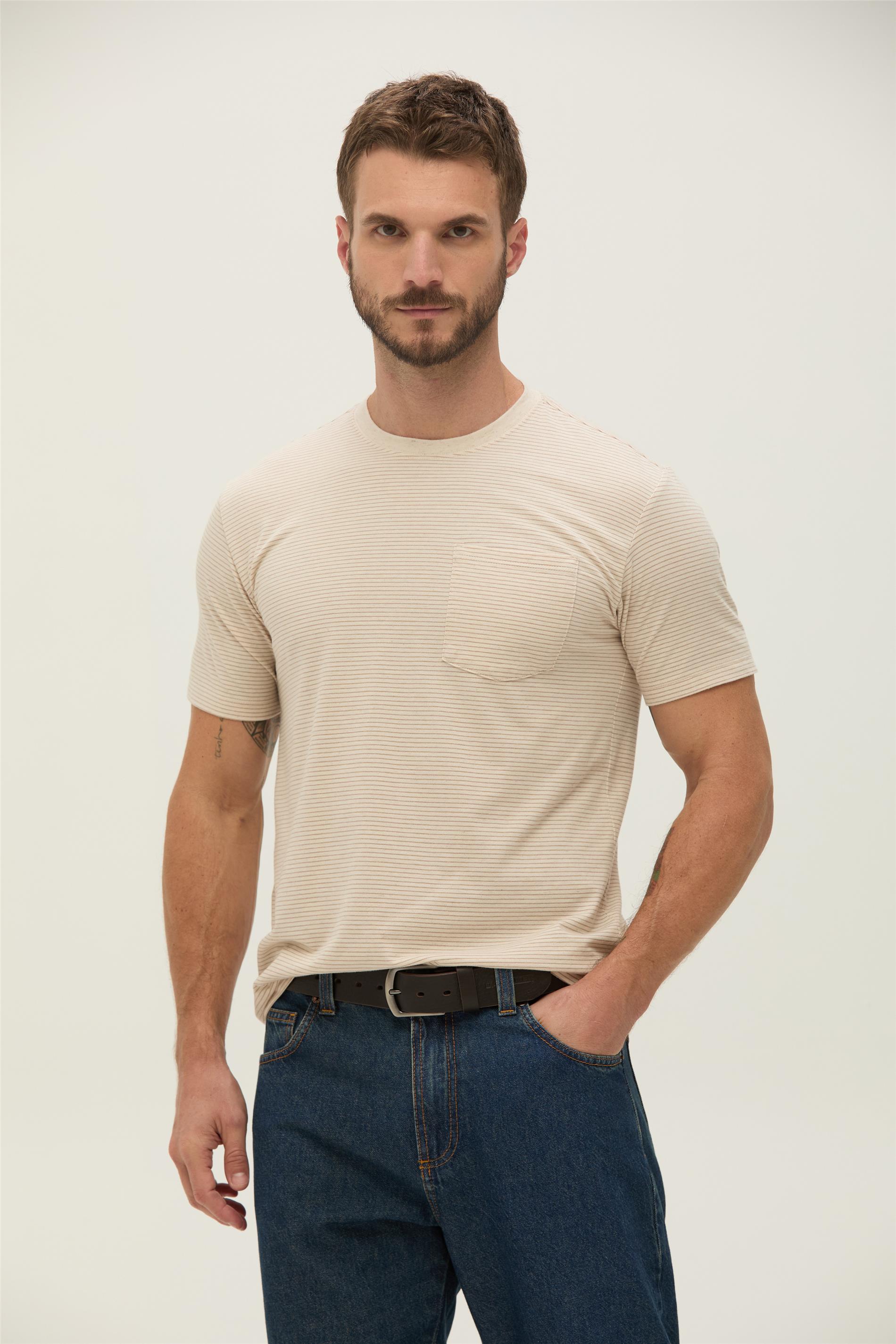 Camiseta Masculina Linho e Algodão BCI