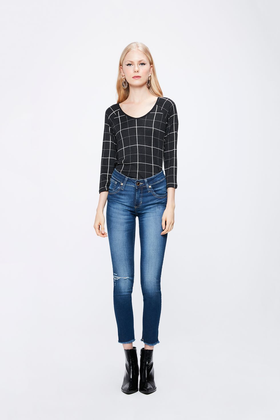 calça cropped feminina jeans