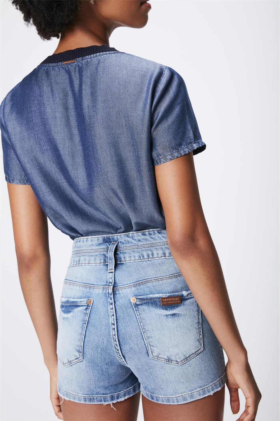 short jeans boyfriend cintura alta