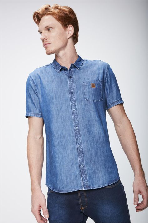 camisa jeans curta