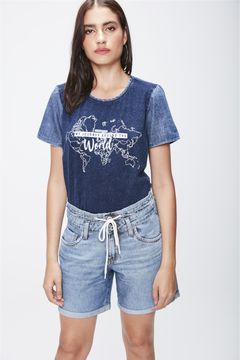 bermuda jeans feminina larguinha