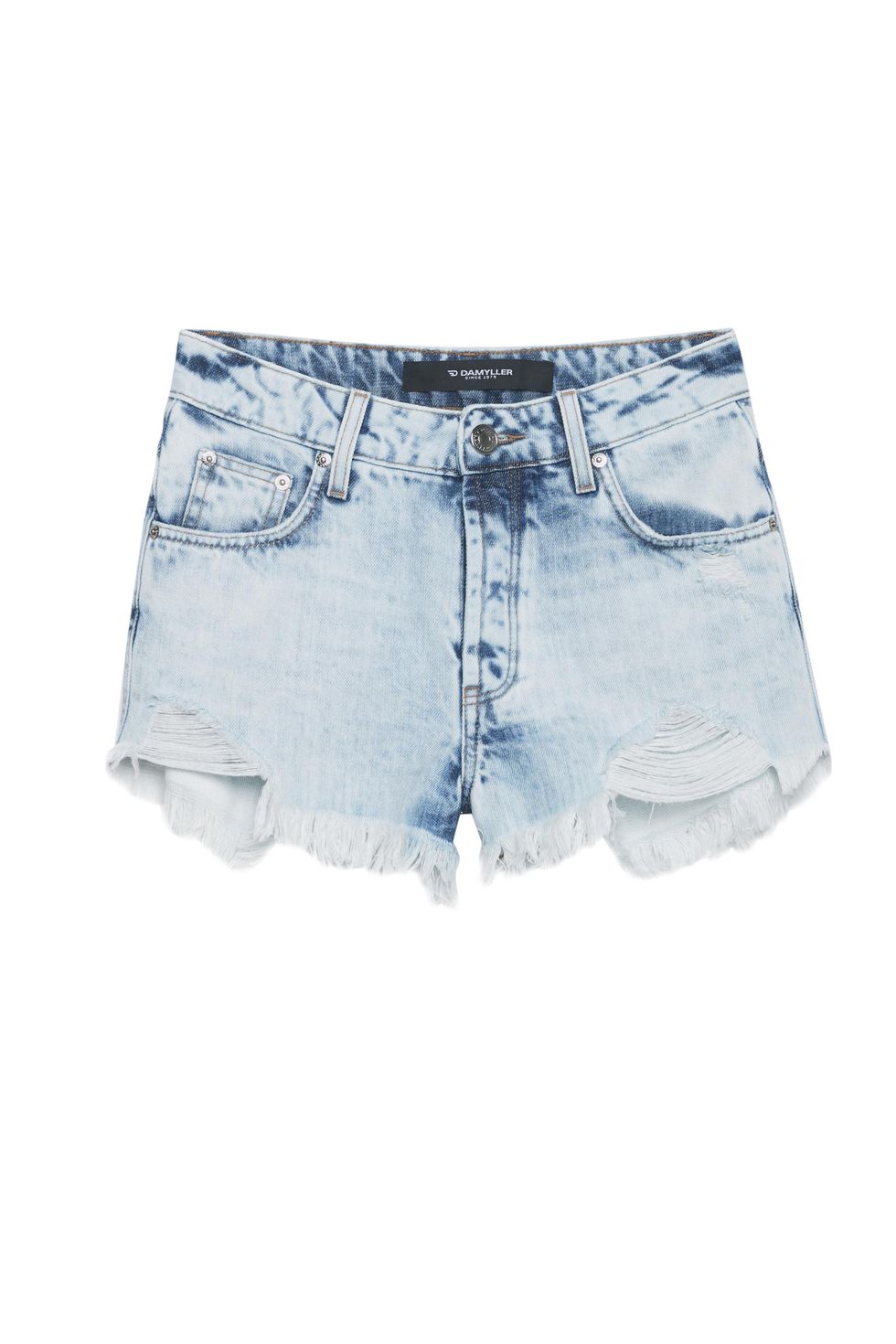 short jeans azul claro cintura alta