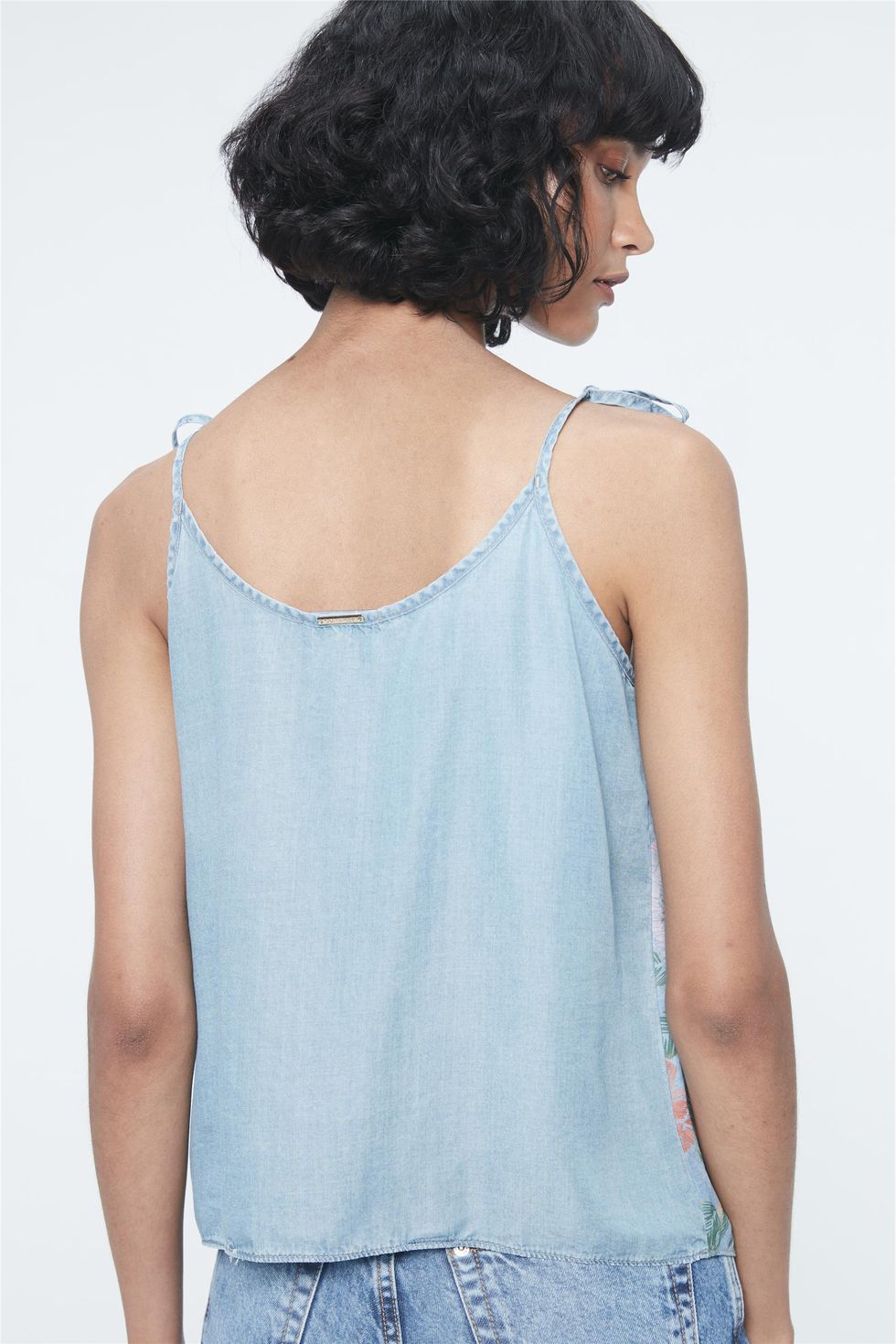 blusinha de alcinha jeans
