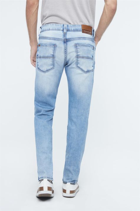 Calca-Jeans-Azul-Claro-Skinny-Masculina-Costas--