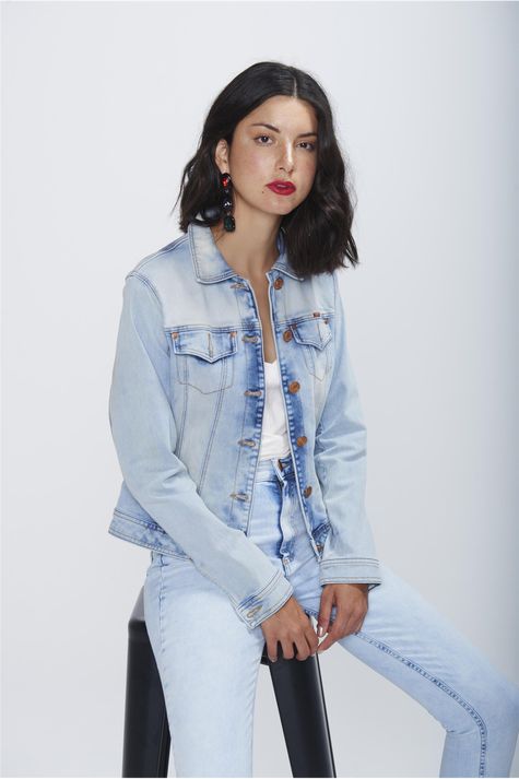 jaqueta jeans feminina clara