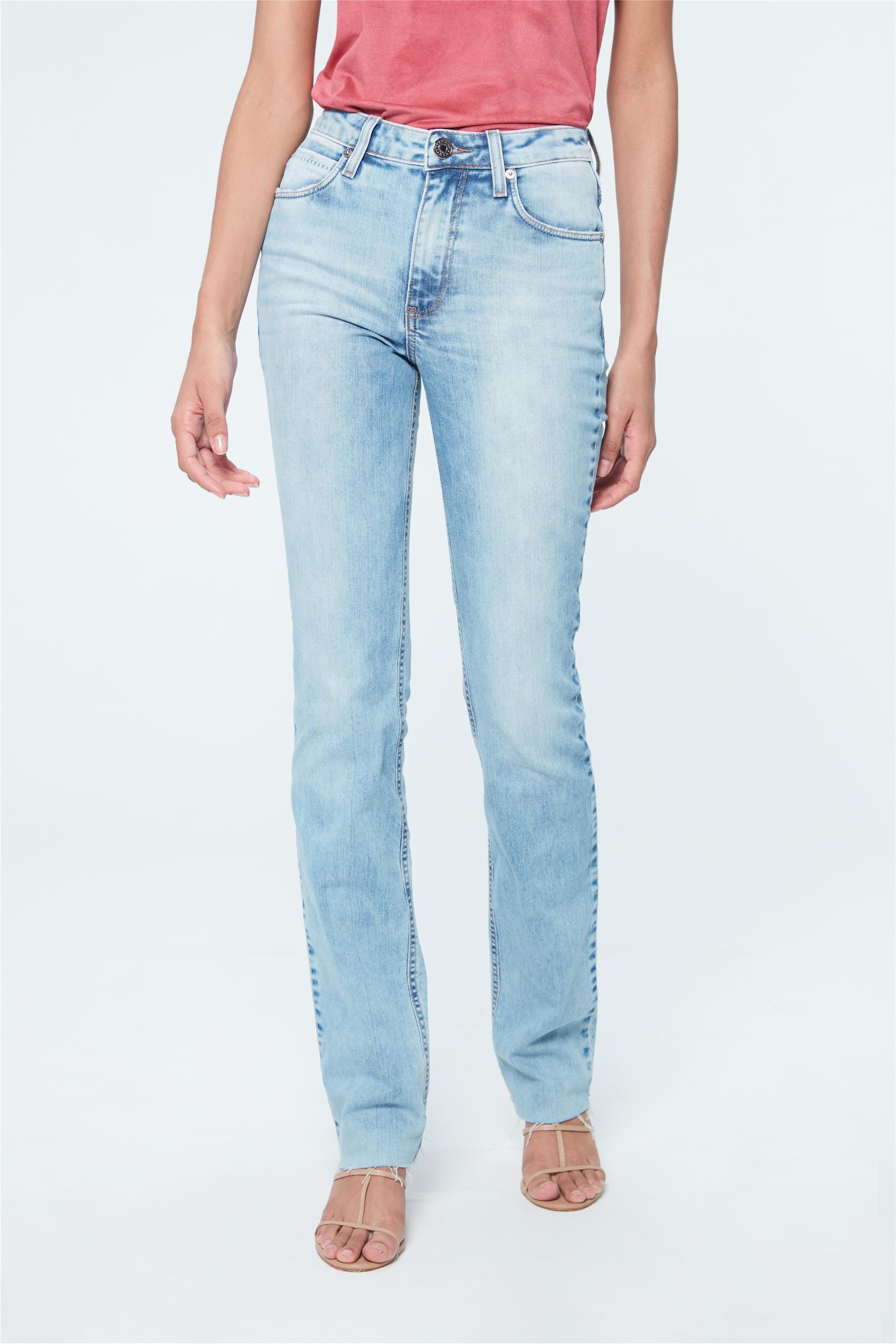 calça feminina reta cintura alta