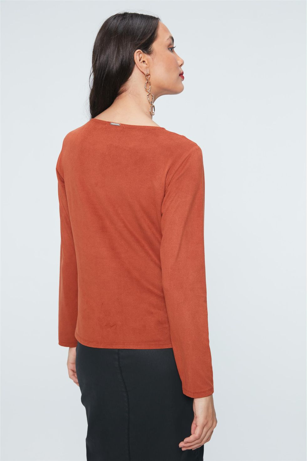 Blusa Manga Longa De Suede Feminina Damyller