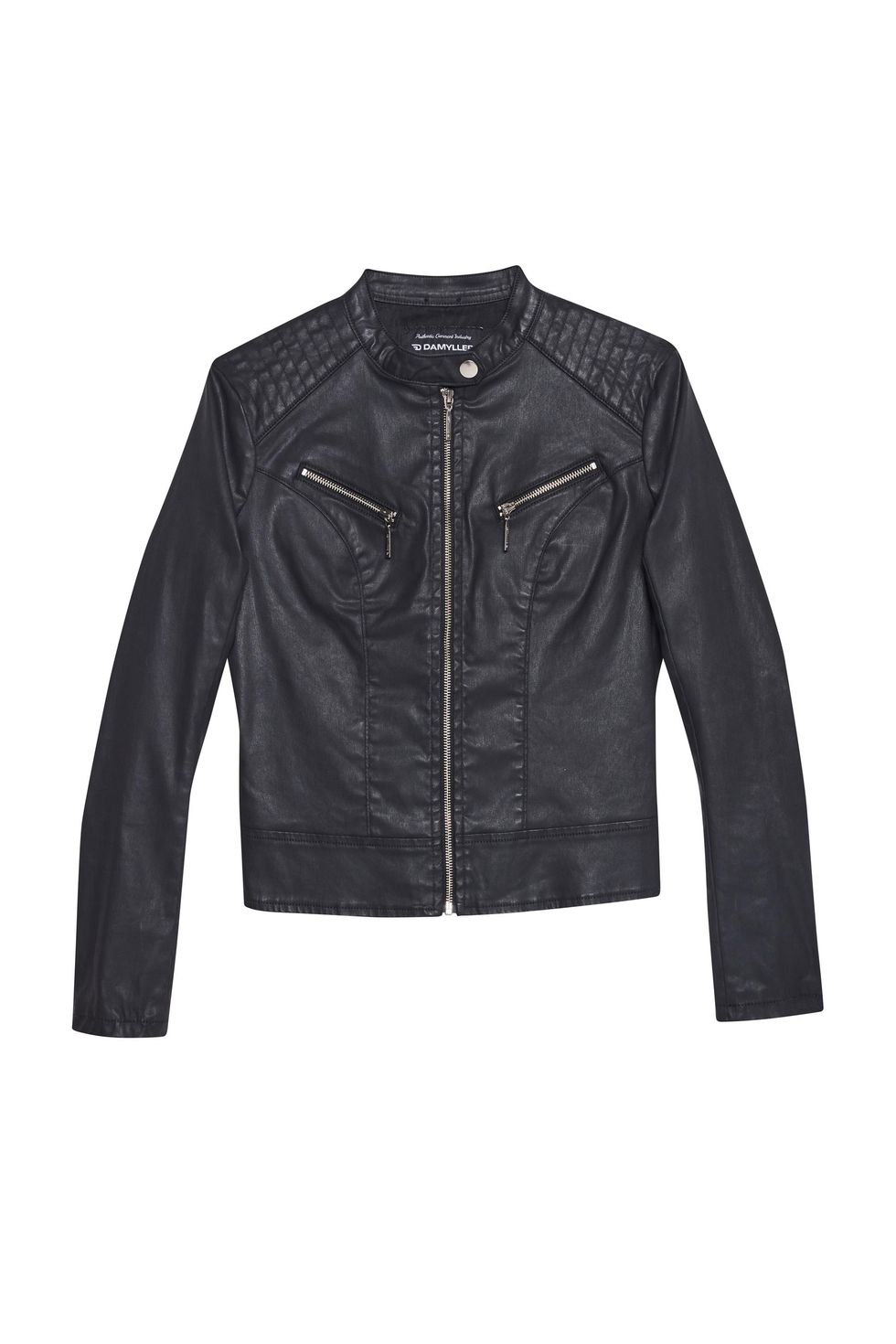 jaqueta resinada em efeito couro