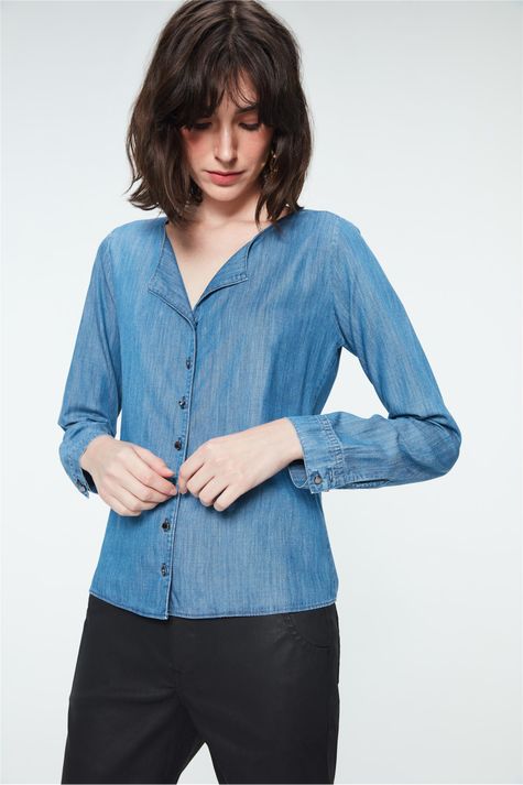 Camisa-Jeans-Azul-Medio-Feminina-Detalhe--