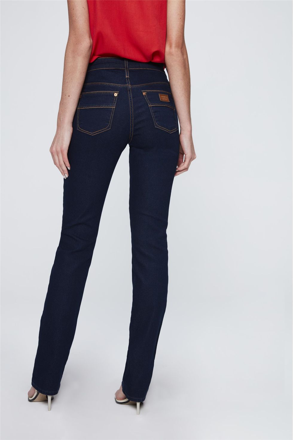 calça de cintura alta jeans