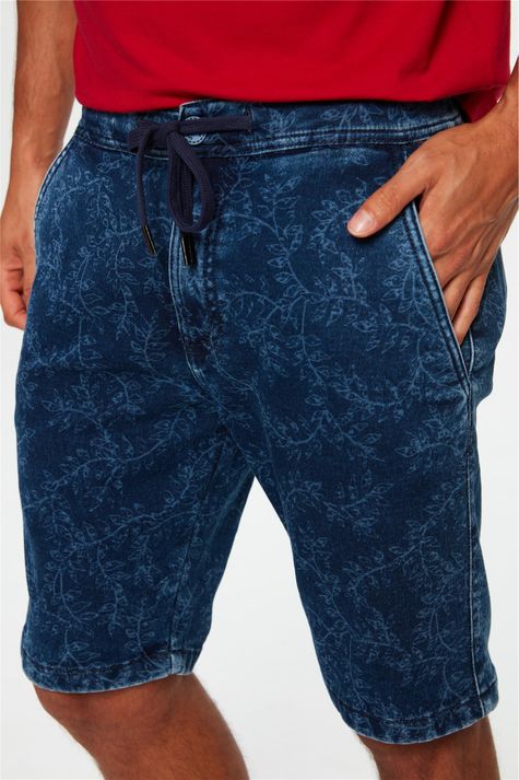 Bermuda-Jeans-Escuro-Jogger-Masculina-Frente--