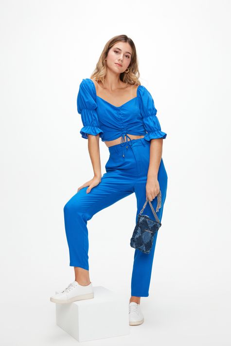 Calca-Chino-Cropped-Cintura-Alta-Azul-Frente--