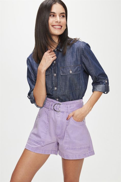 Short-de-Sarja-Lilas-Clochard-Medio-Frente--