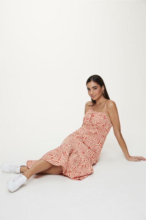 Vestido-Midi-de-Alcas-Estampa-Bicolor-Frente--