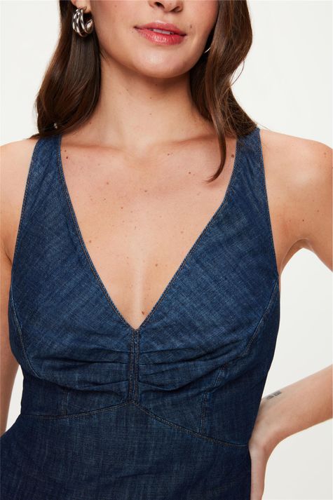 Vestido-Jeans-Midi-de-Camadas-Amarracao-Costas--